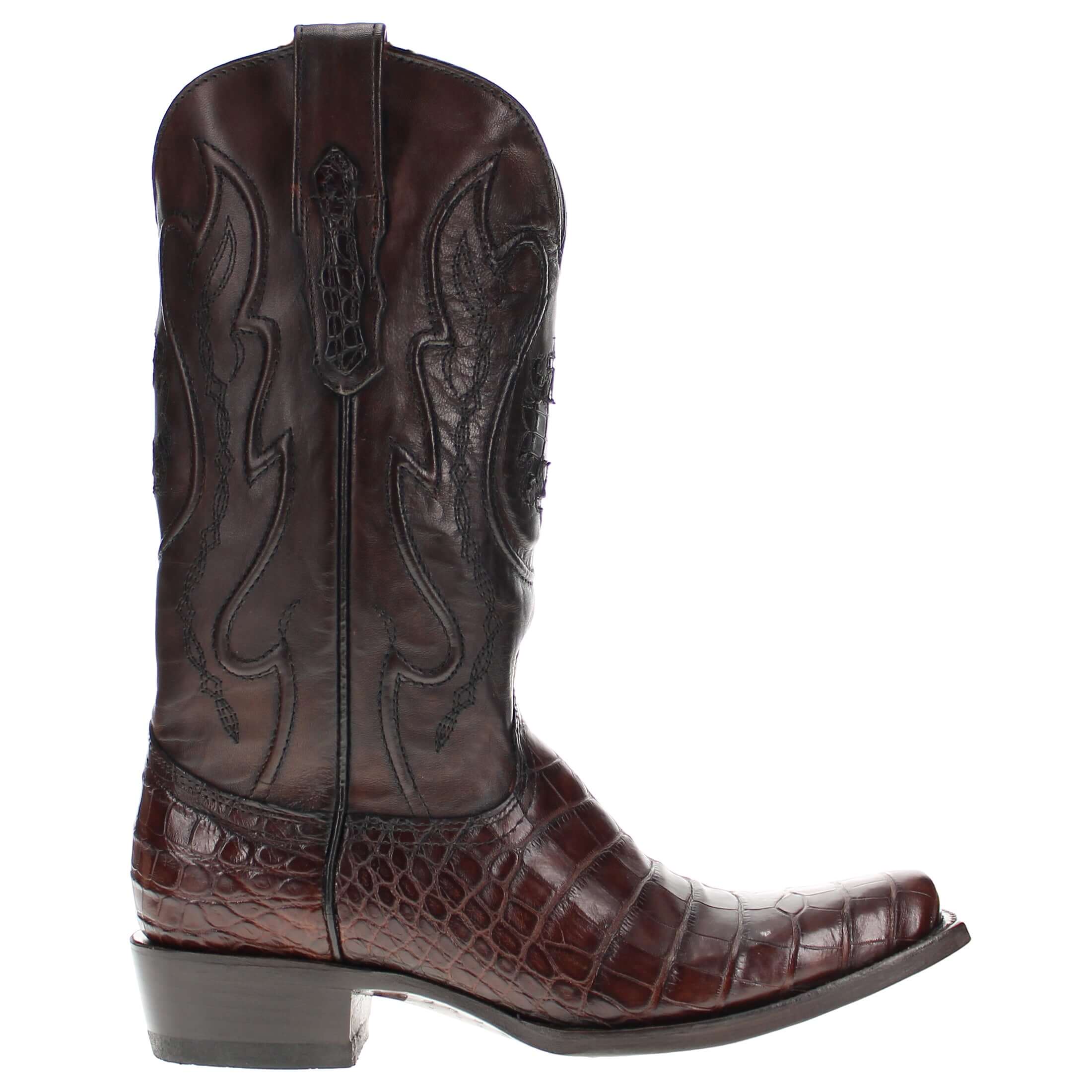 MEN'S AMERICAN ALLIGATOR BELLY MOCHA COWBOY BOOT by Vaccari