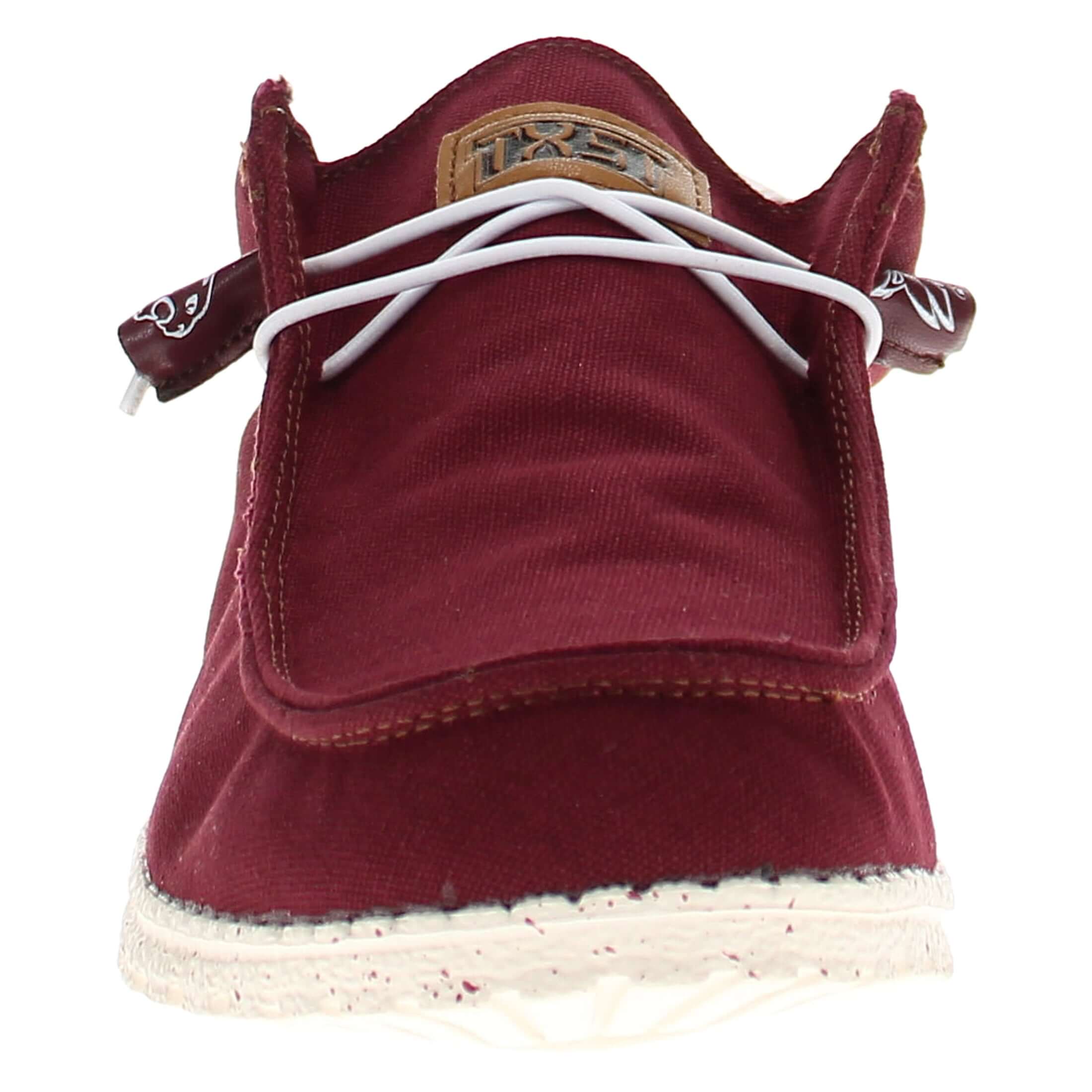 Men's Texas State University Bobcats Maroon Canvas Shoes by Vaccari
