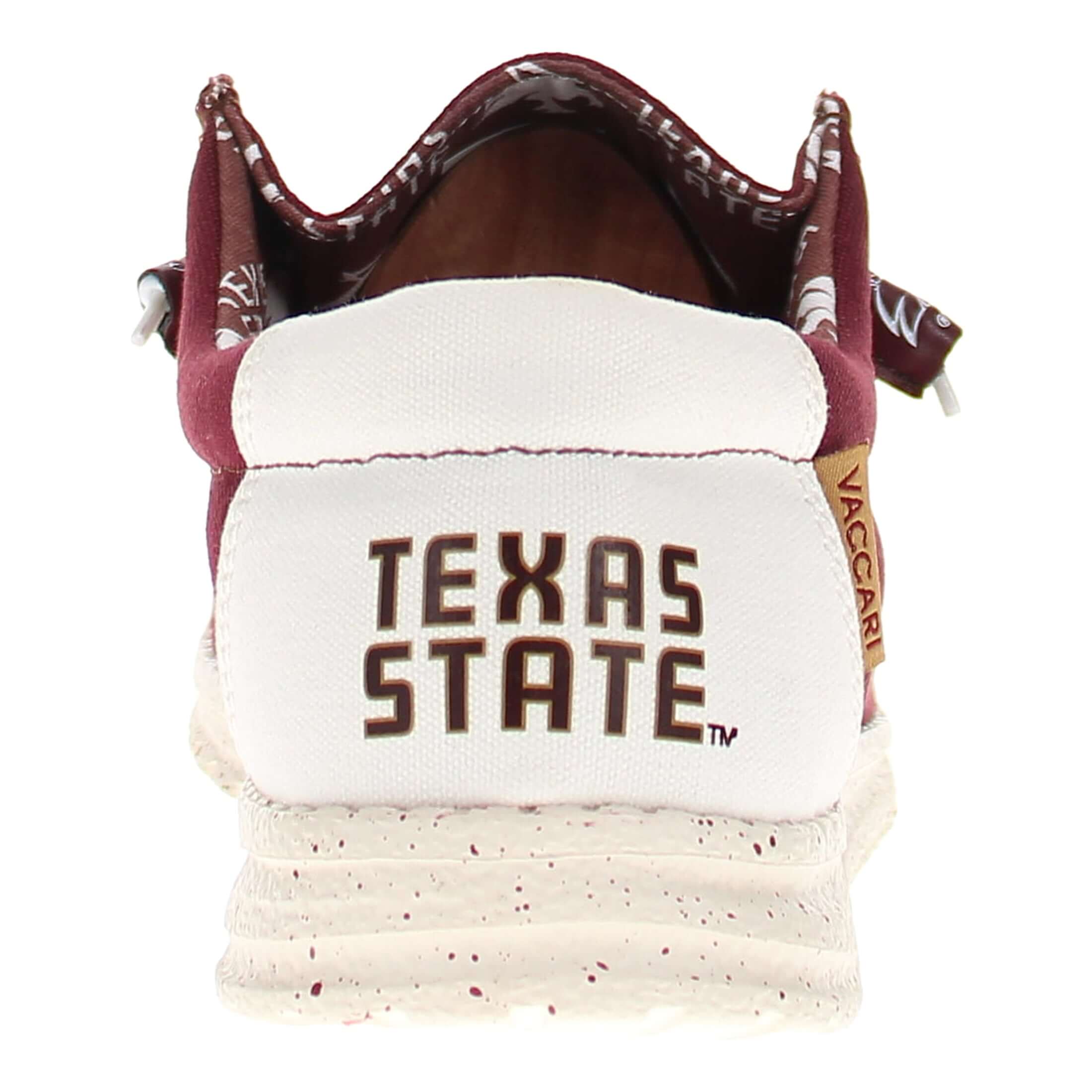 Men's Texas State University Bobcats Maroon Canvas Shoes by Vaccari