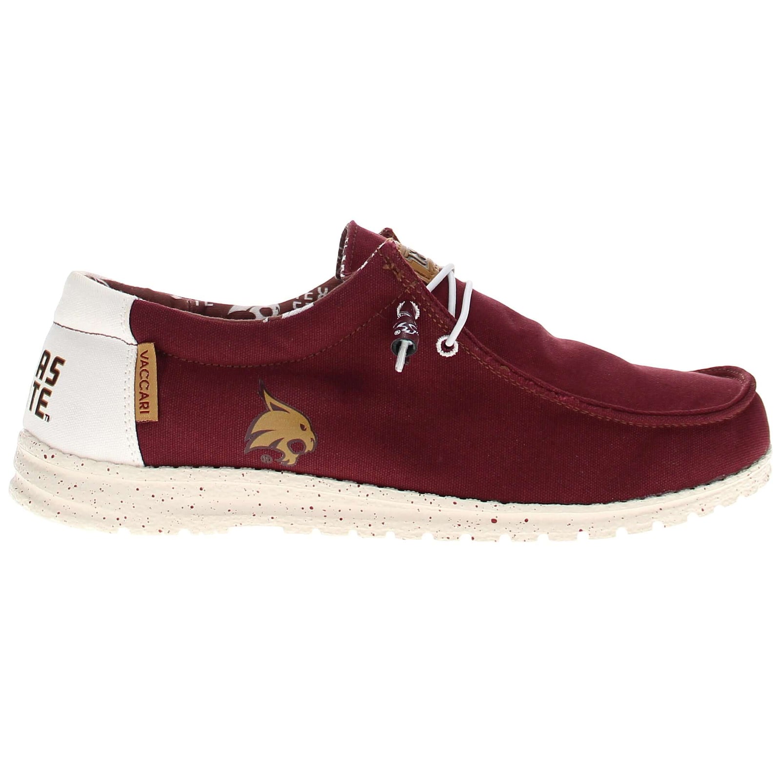 Men's Texas State University Bobcats Maroon Canvas Shoes by Vaccari