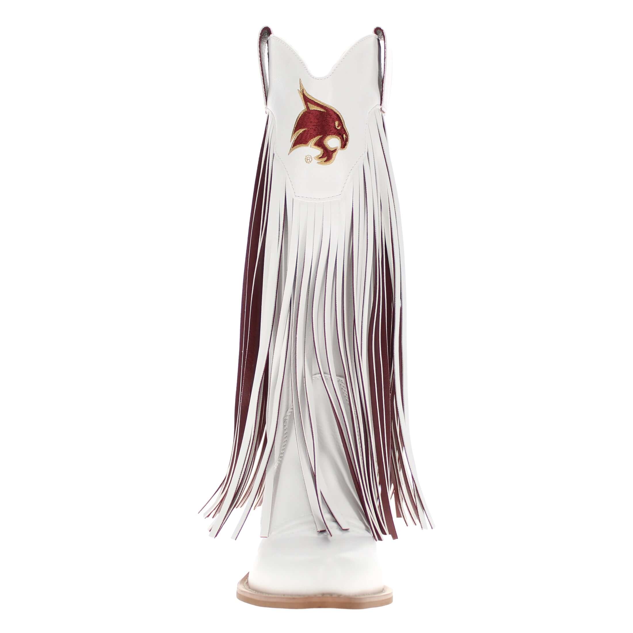 Texas State University Kacey White Fringe Boot By V By Vaccari