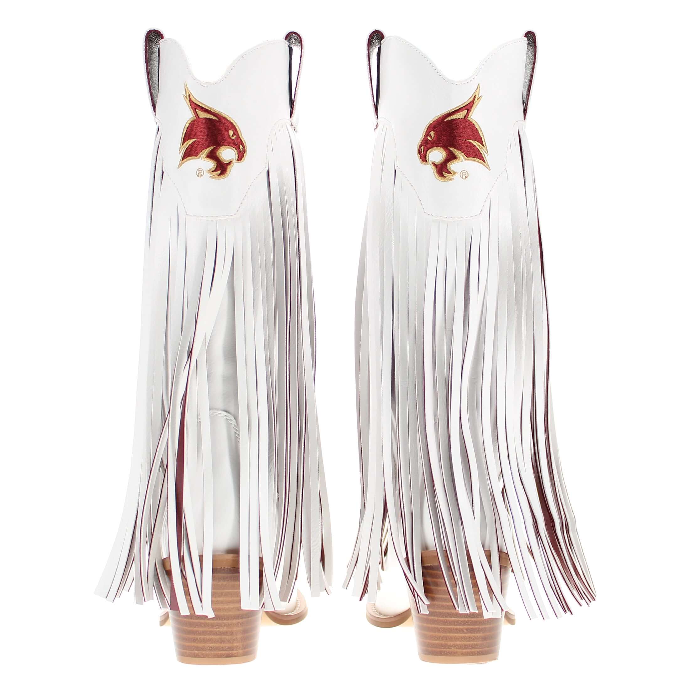 Texas State University Kacey White Fringe Boot By V By Vaccari