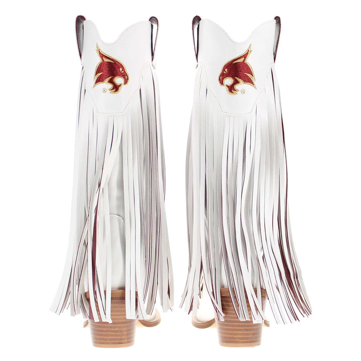 Texas State University Kacey White Fringe Boot By V By Vaccari