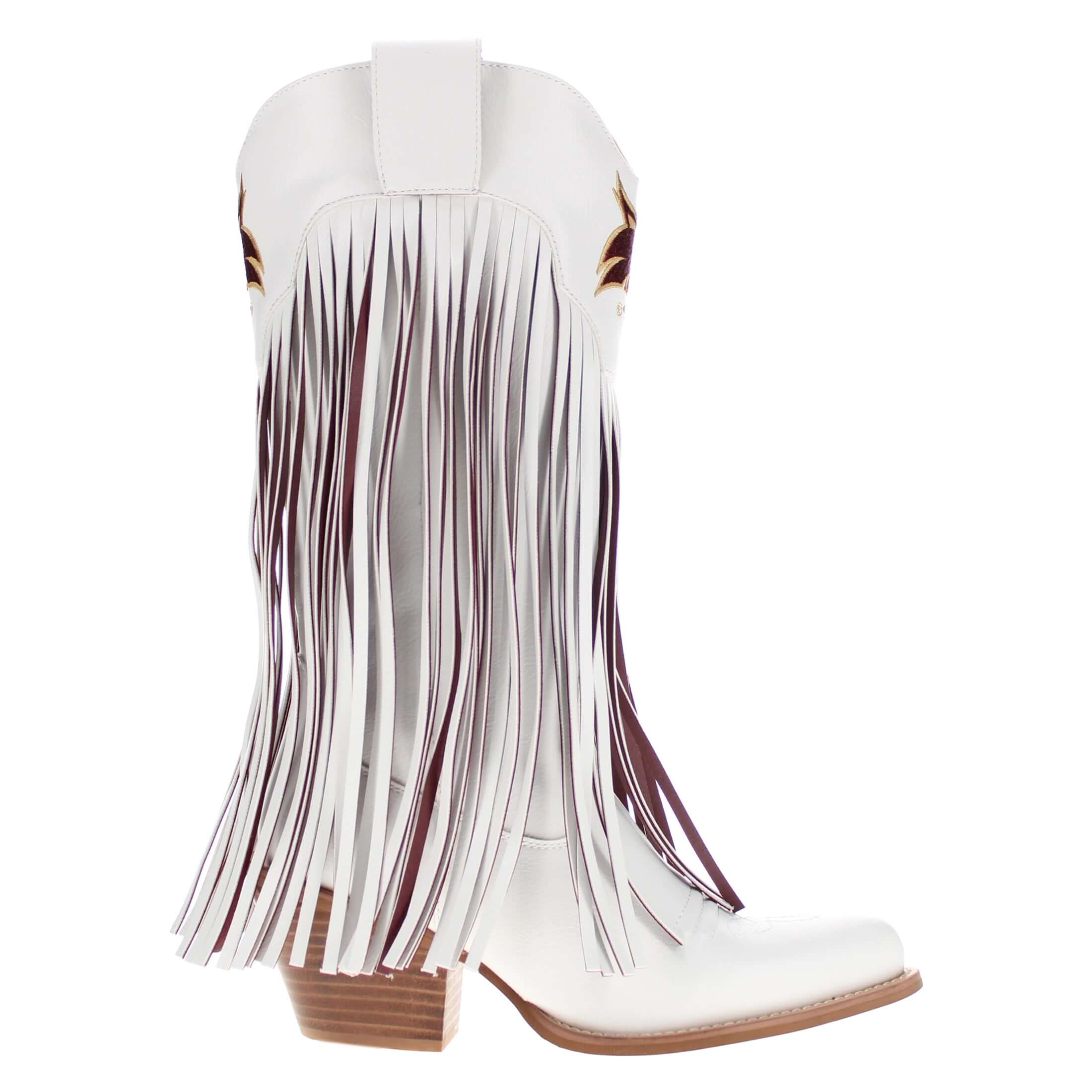 Texas State University Kacey White Fringe Boot By V By Vaccari