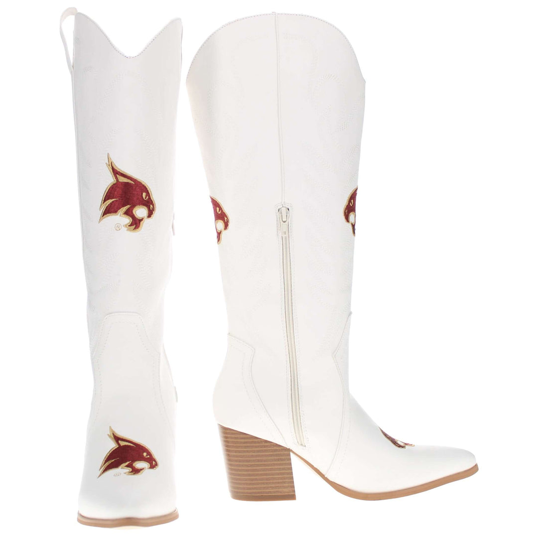 Texas State University Blair Tall White Boot By V By Vaccari