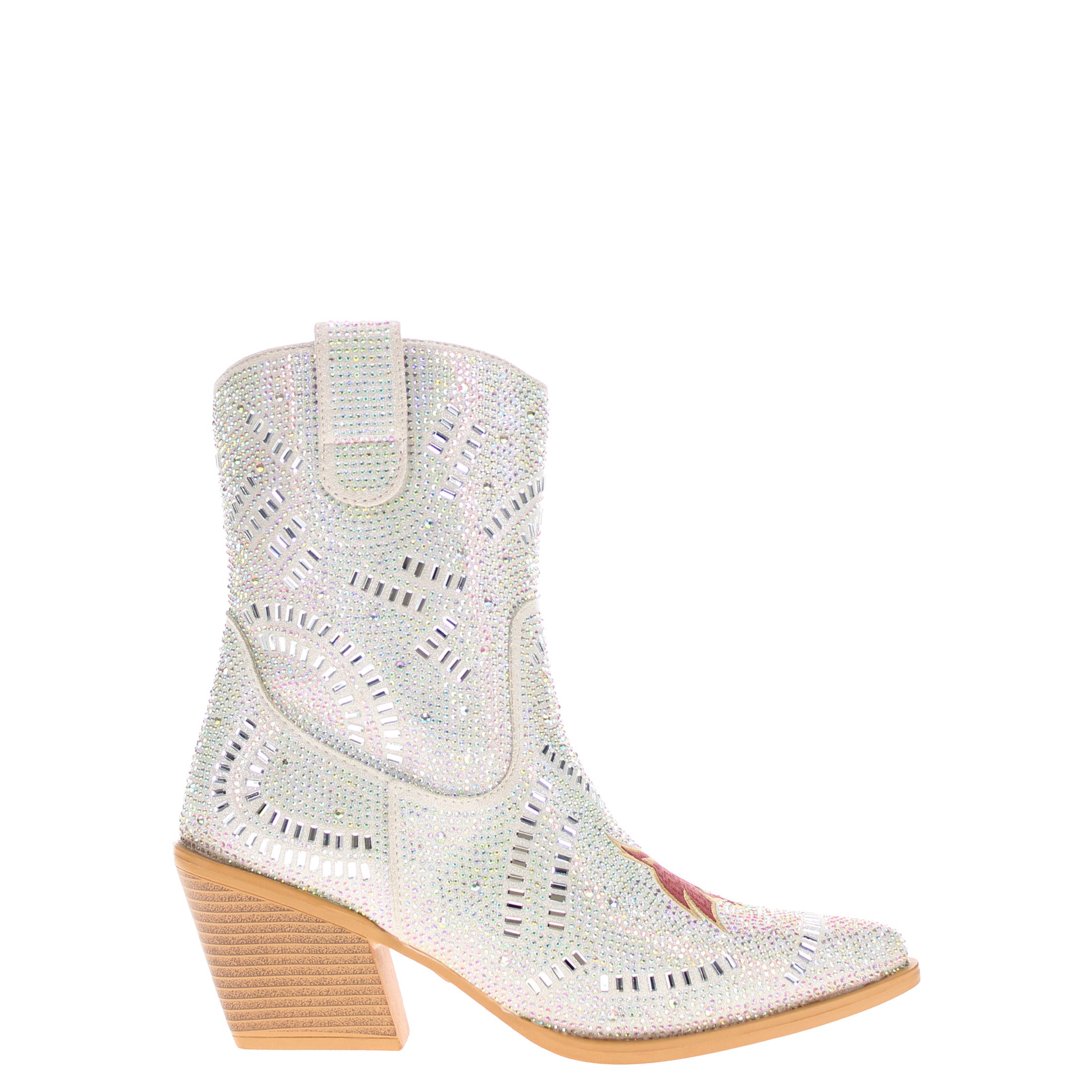 Women's Texas State University Natural Bling Cowgirl Booties Jade by V by Vaccari