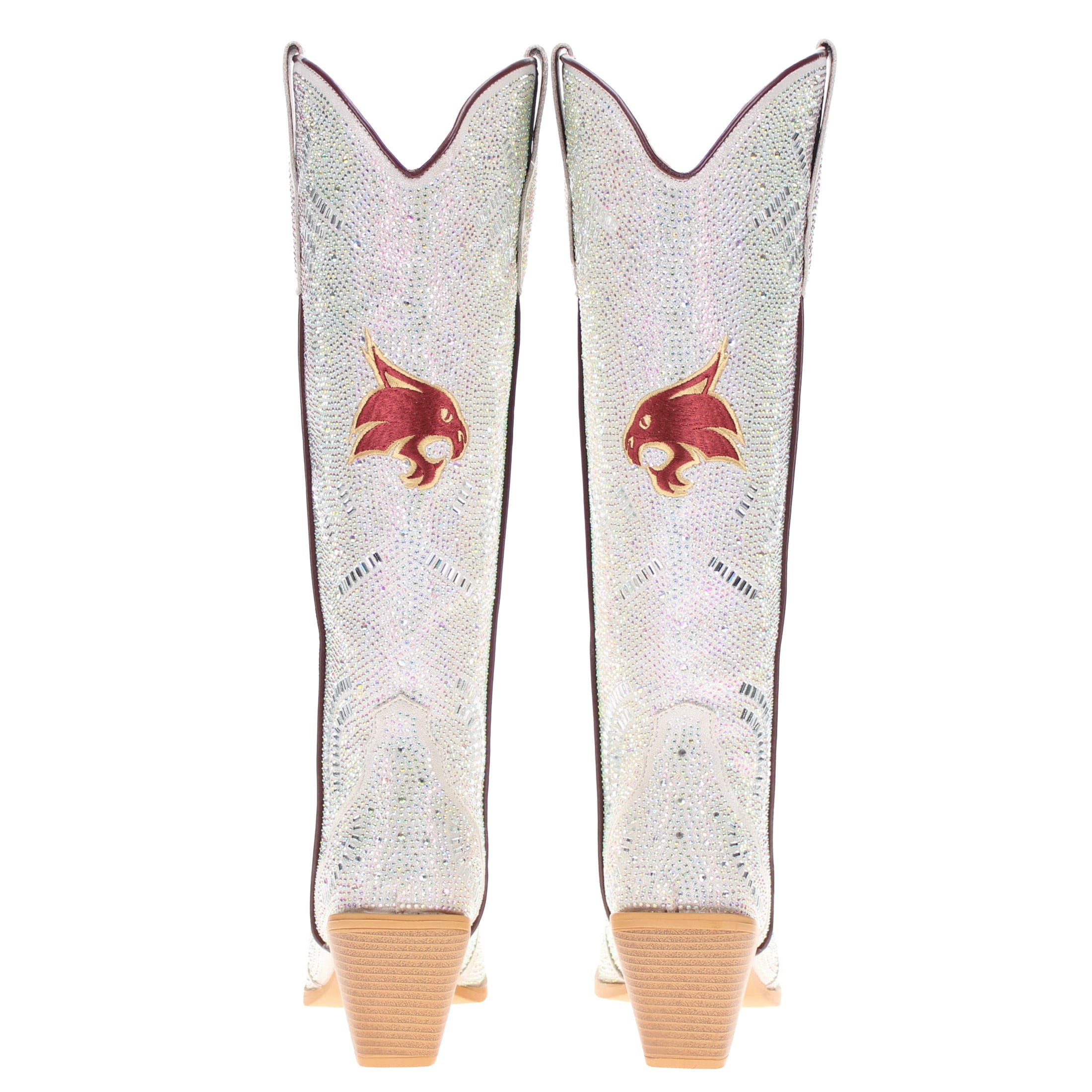 Women's Texas State University Natural Tall Bling Cowgirl Boots Amber by V by Vaccari