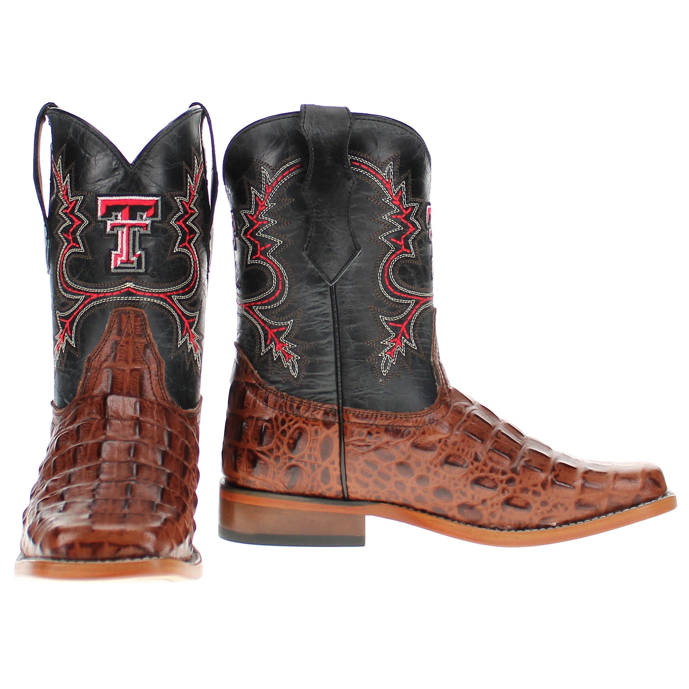 Kid's Hudson Texas Tech University Alligator Print Boots by Vaccari