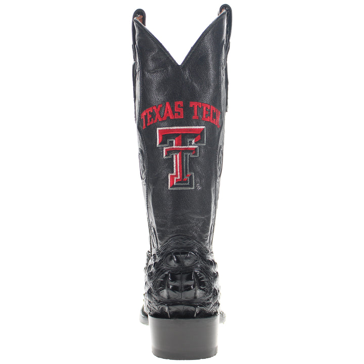 Men's Texas Tech University Red Raiders Black Hornback American Alligator Cowboy Boots David by Vaccari #select-a-toe_jw