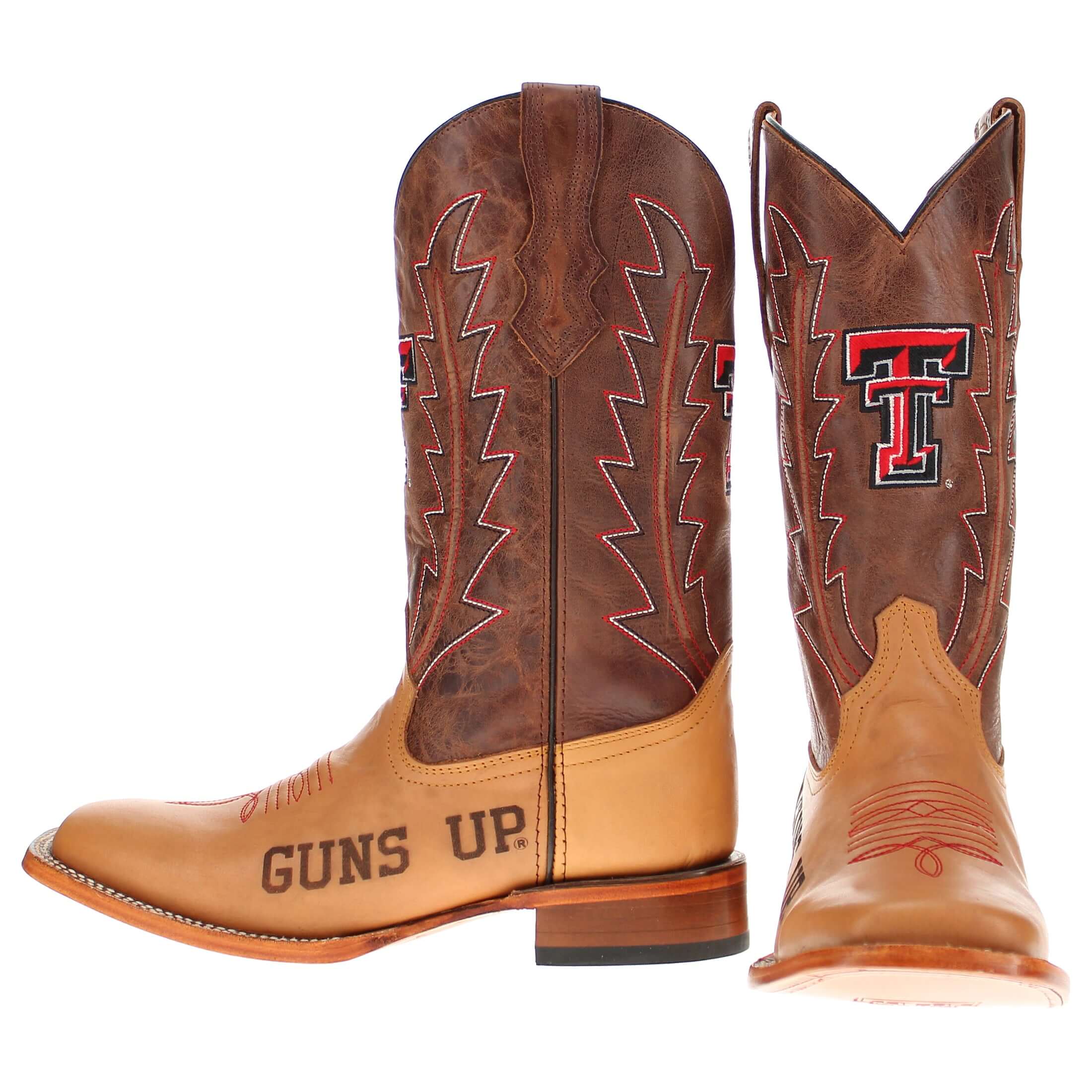 Men's Texas Tech University Lasered Vamp Tan Cowboy Boots by Vaccari