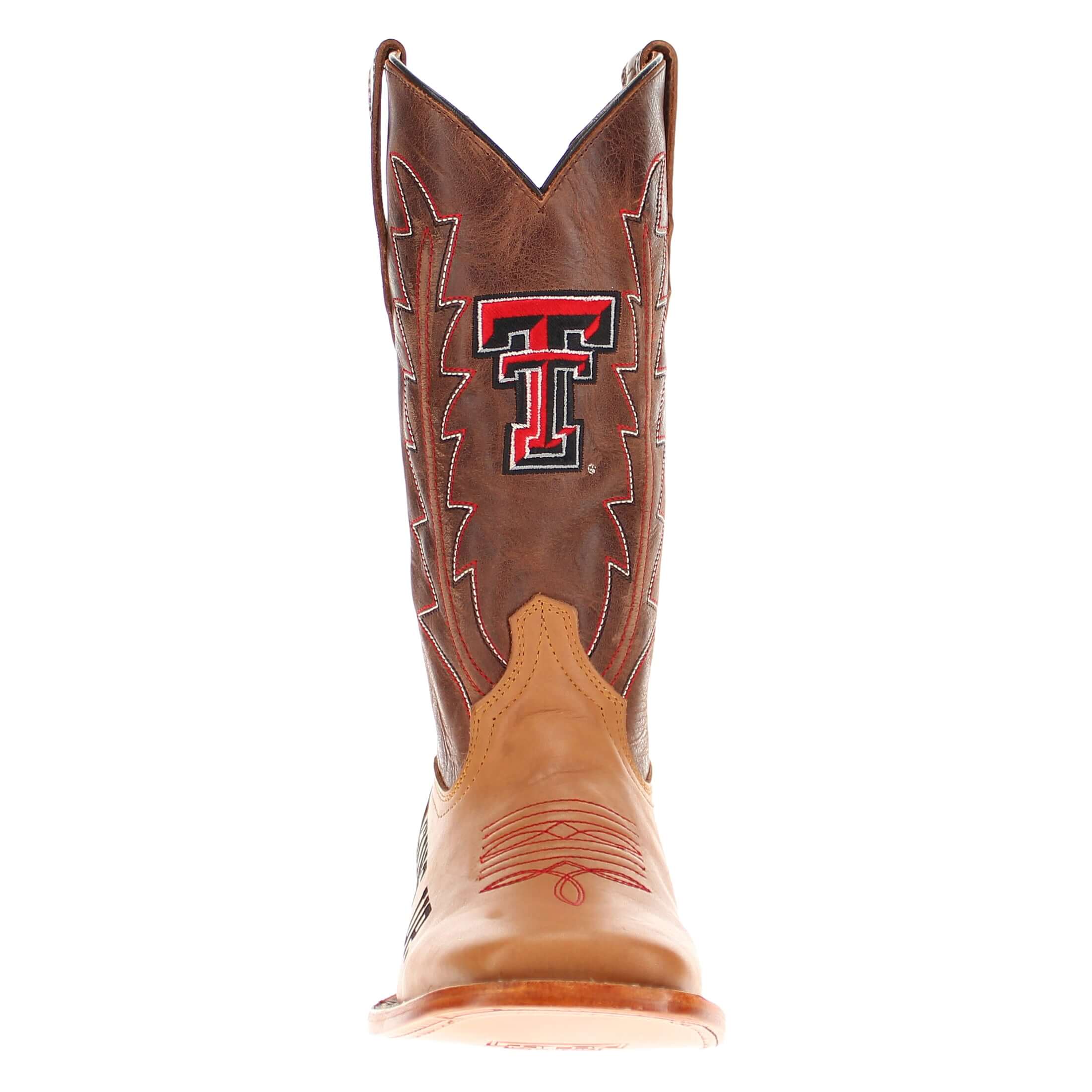 Men's Texas Tech University Lasered Vamp Tan Cowboy Boots by Vaccari