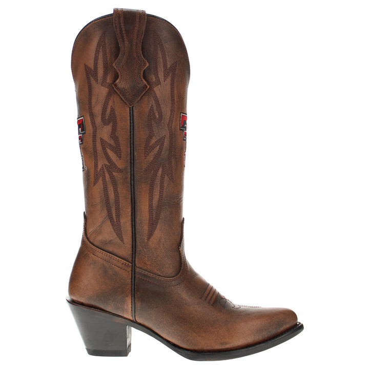 Women's Texas Tech Red Raiders Brown Pointed Toe Cowgirl Boots Chelsie by Vaccari
