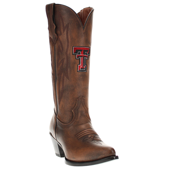 Women's Texas Tech Red Raiders Brown Pointed Toe Cowgirl Boots Chelsie by Vaccari