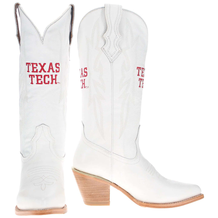 Women's Texas Tech University White Boot Leighton Less Than Prefect by Vaccari University