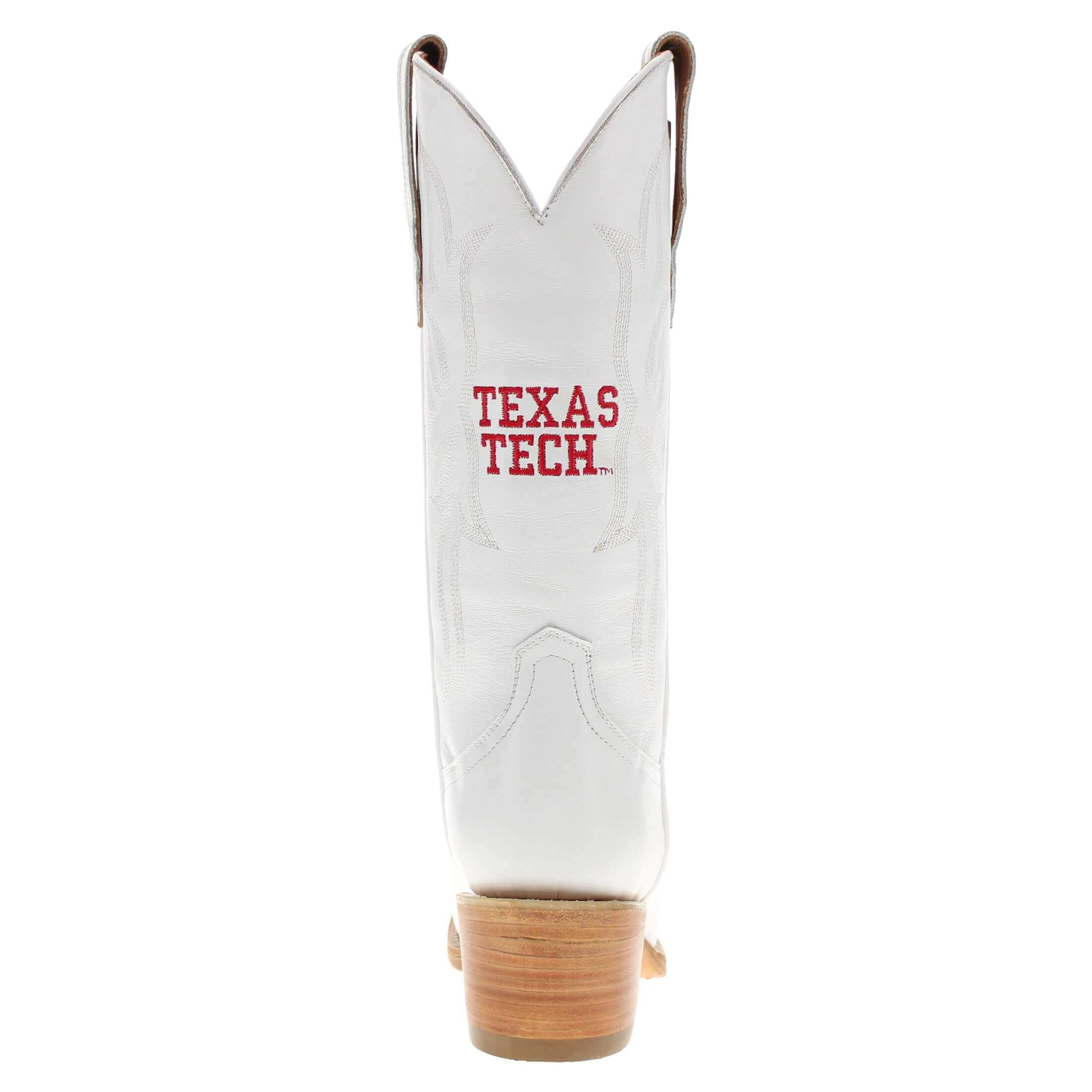 Women's Texas Tech Red Raiders All White Pointed Toe Cowgirl Boots Leighton Vaccari University