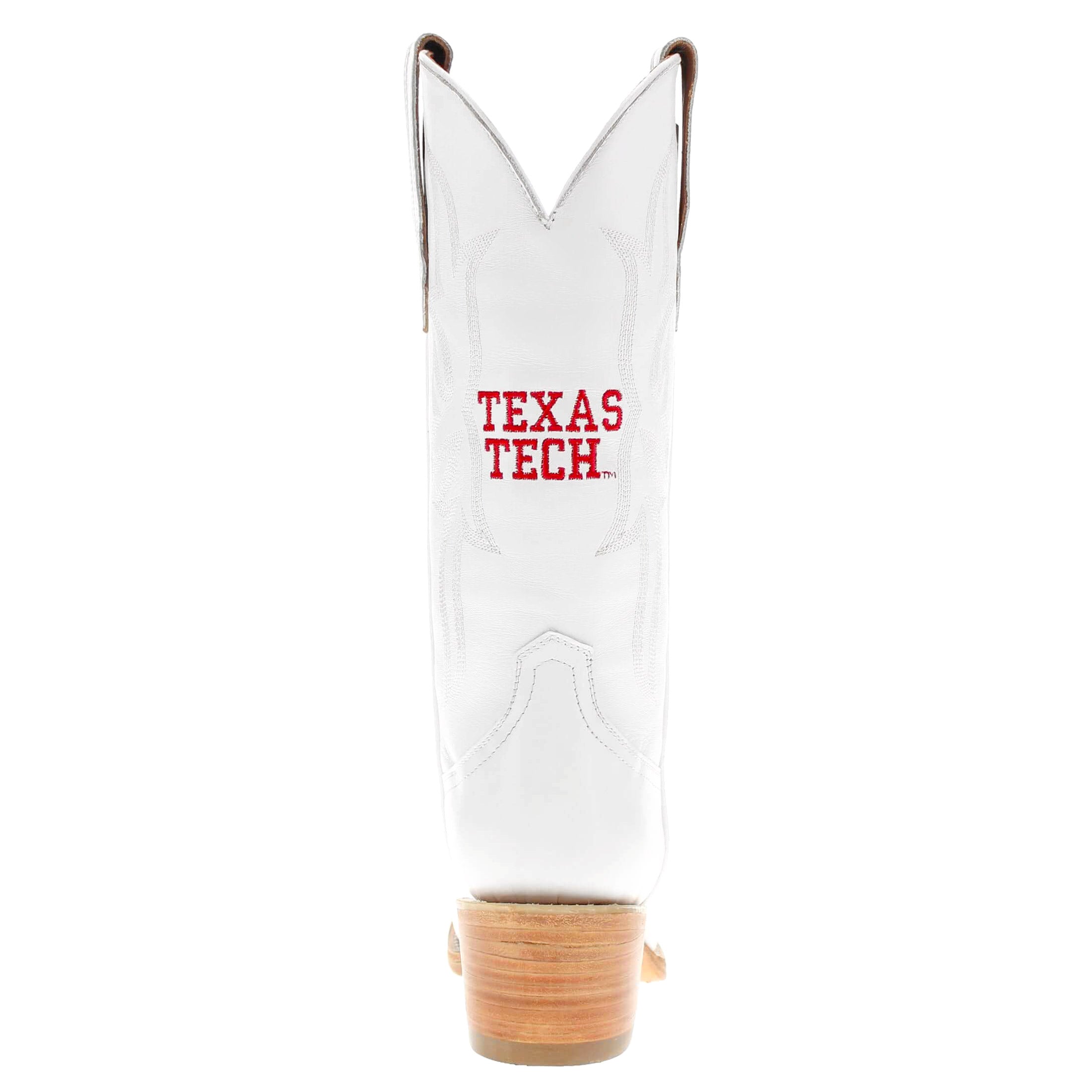 Women's Texas Tech Red Raiders All White Pointed Toe Cowgirl Boots Leighton Vaccari University