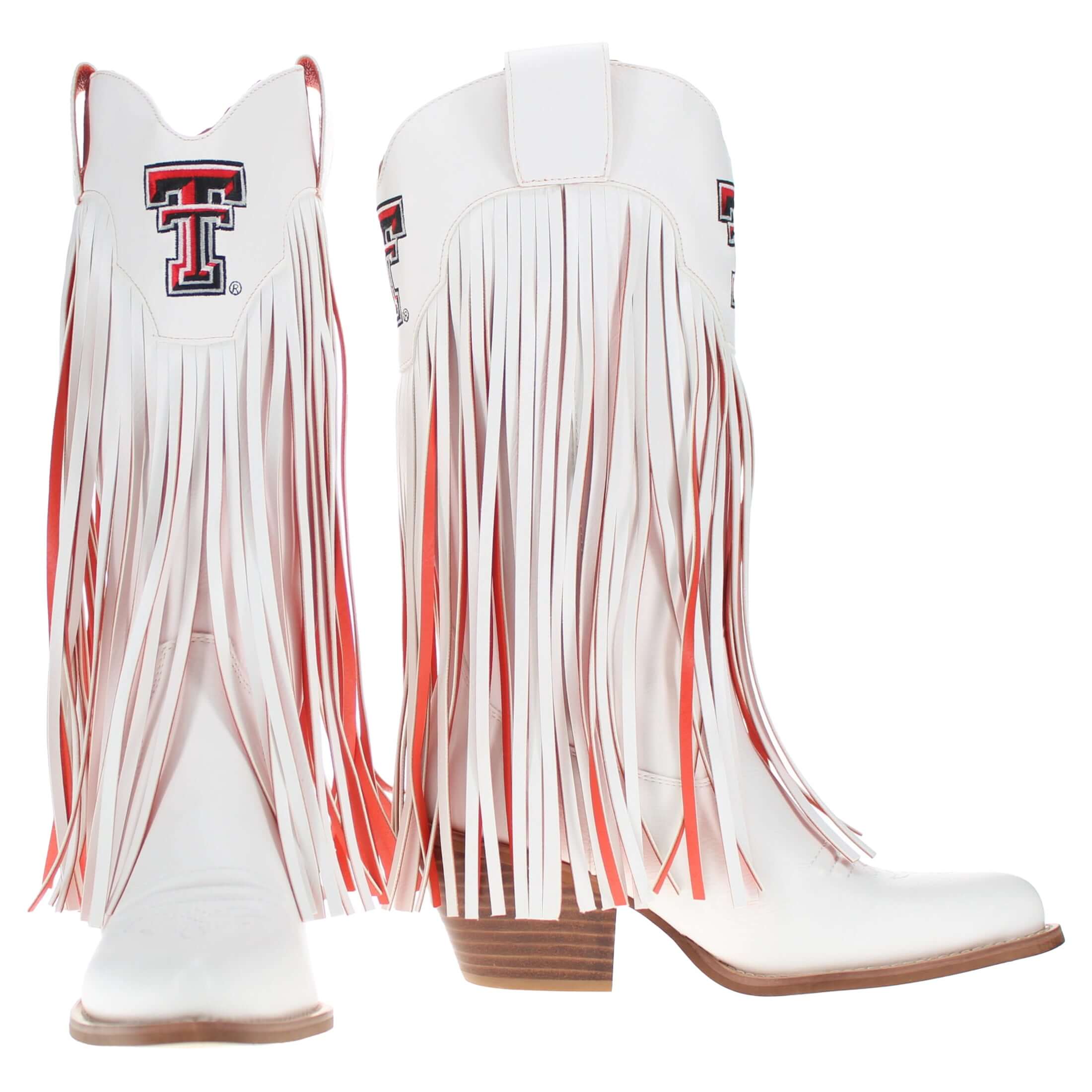 Texas Tech University Kacey White Fringe Boot By V By Vaccari