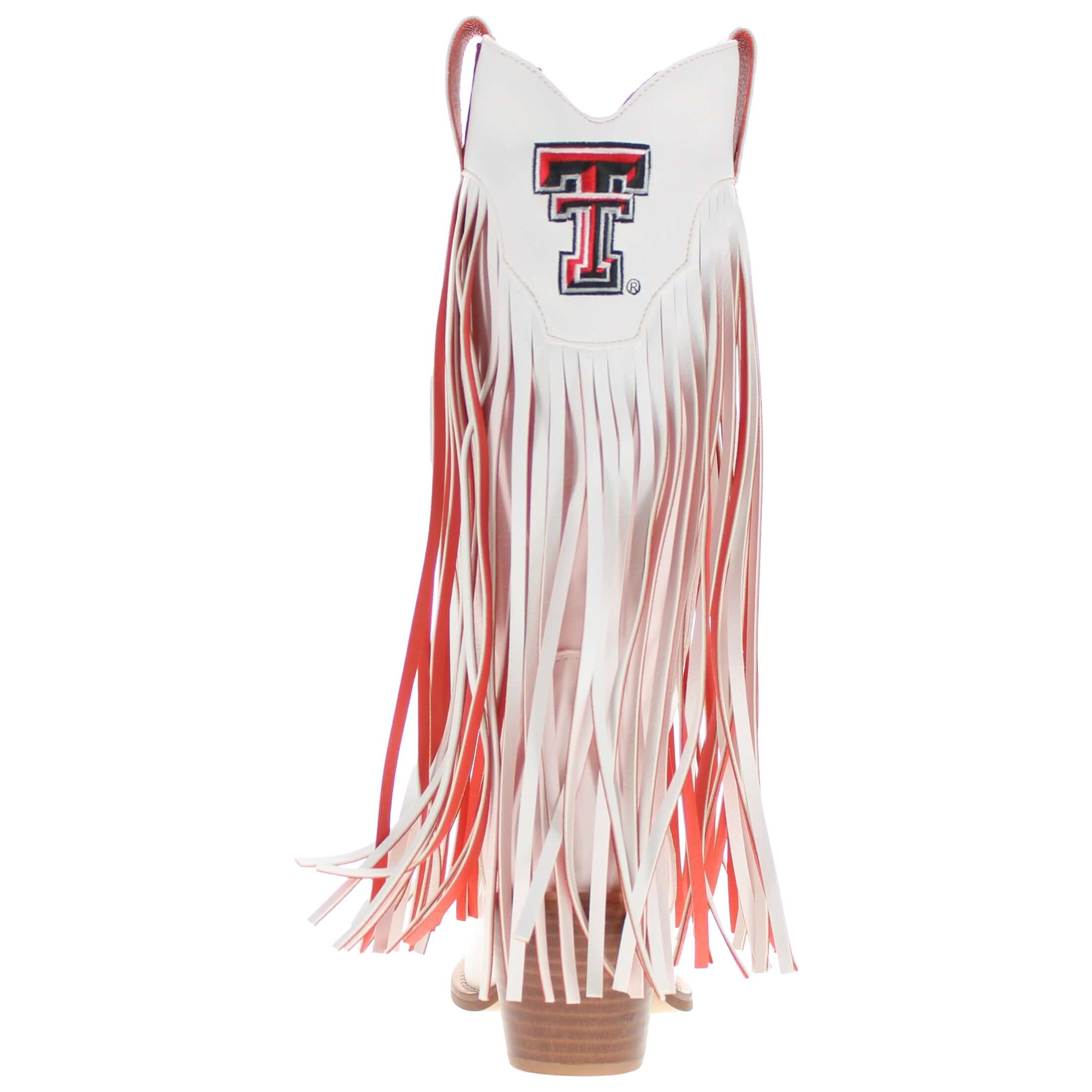 Texas Tech University Kacey White Fringe Boot By V By Vaccari