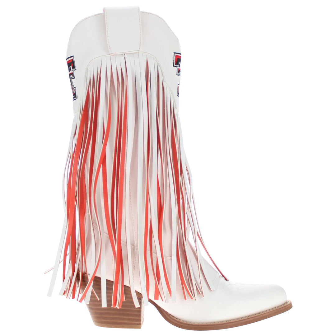 Texas Tech University Kacey White Fringe Boot By V By Vaccari