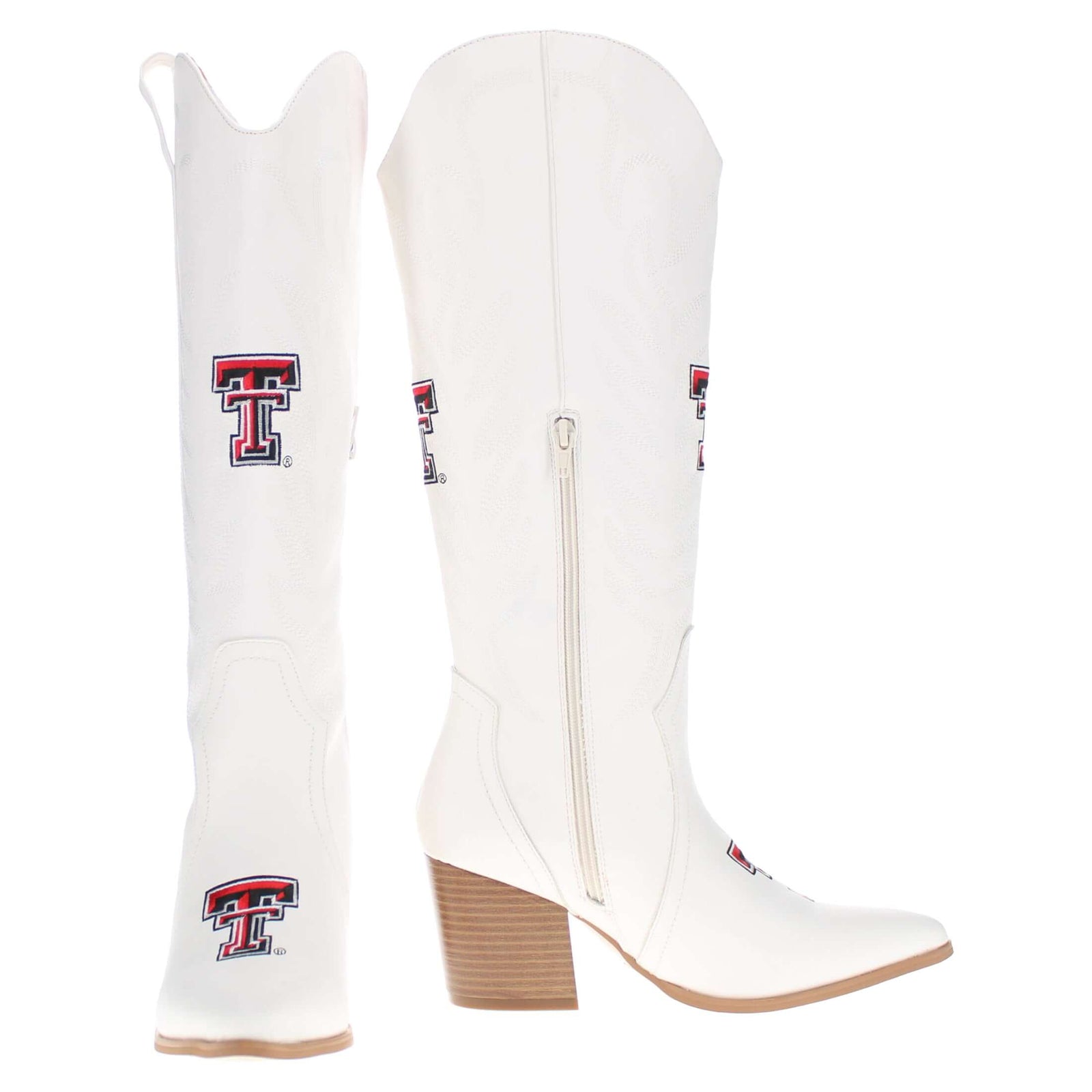 Texas Tech University Blair Tall White Boot By V By Vaccari