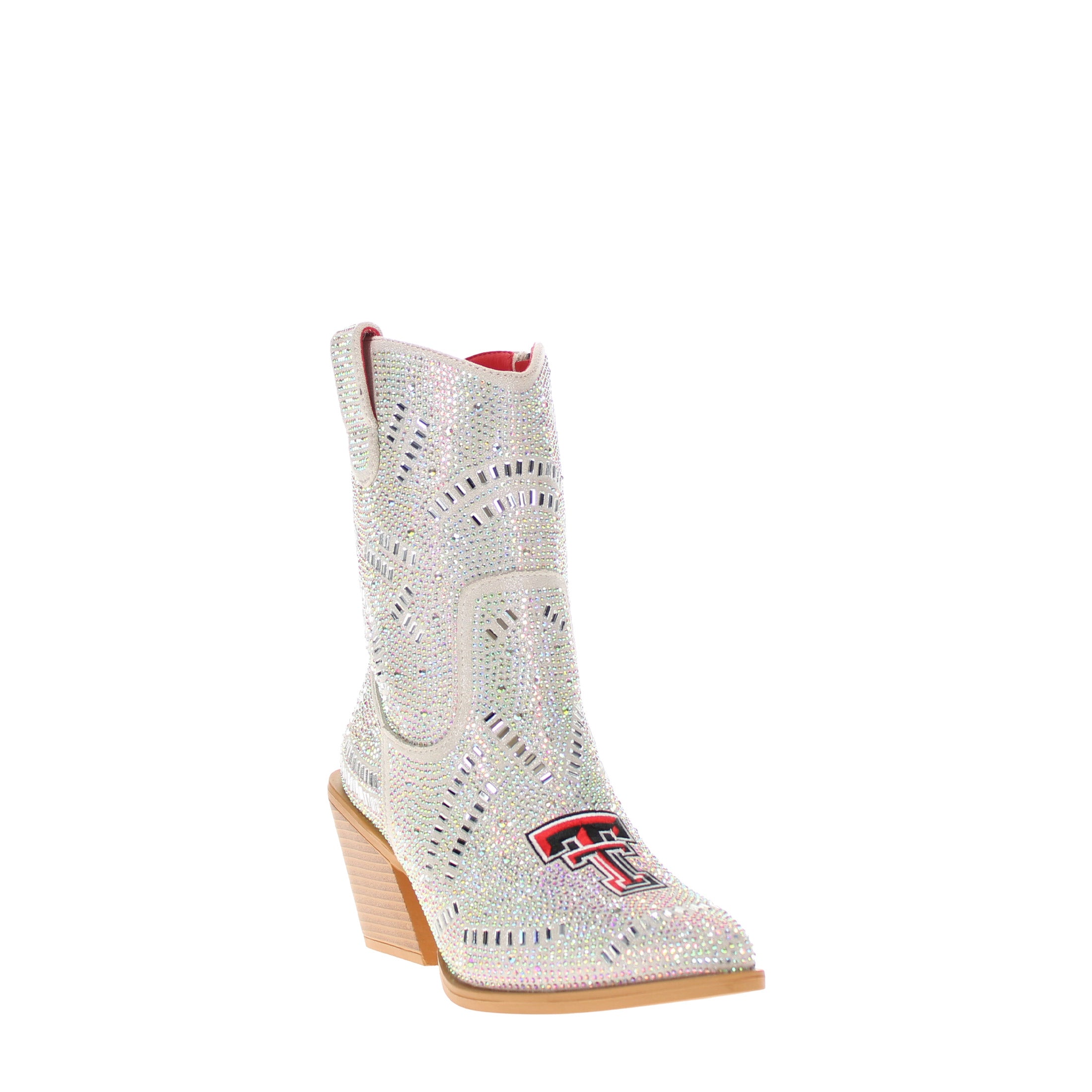 Women's Texas Tech University Natural Bling Cowgirl Booties Jade by V by Vaccari