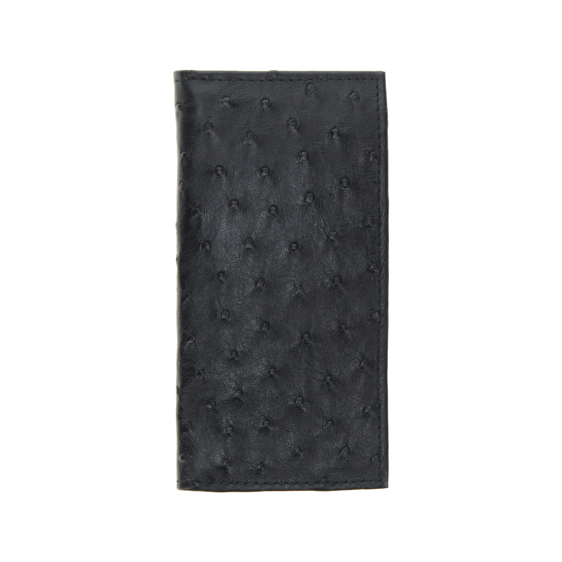 Men's Black Full Quill Ostrich Checkbook Wallet | Vaccari