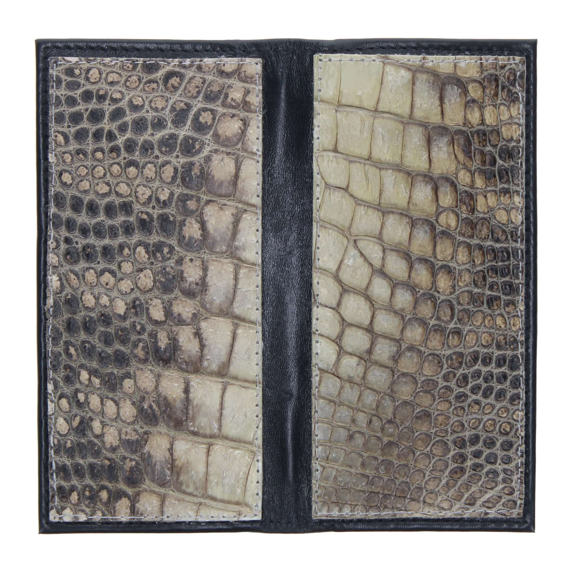 Men's Natural American Alligator Checkbook Wallet