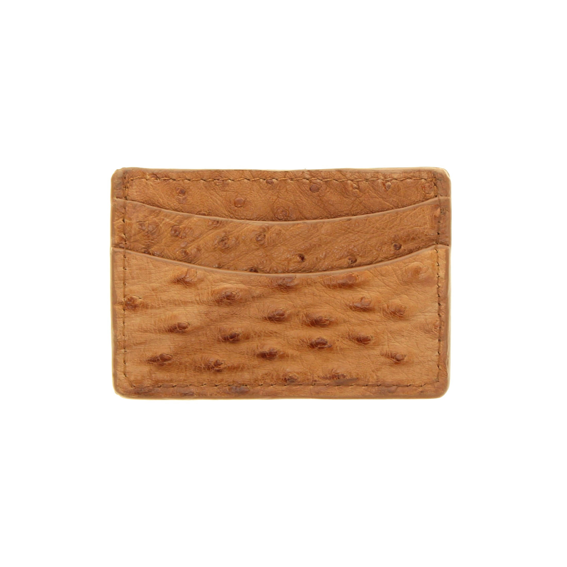 Men's Cognac Full Quill Ostrich Checkbook Wallet | Vaccari