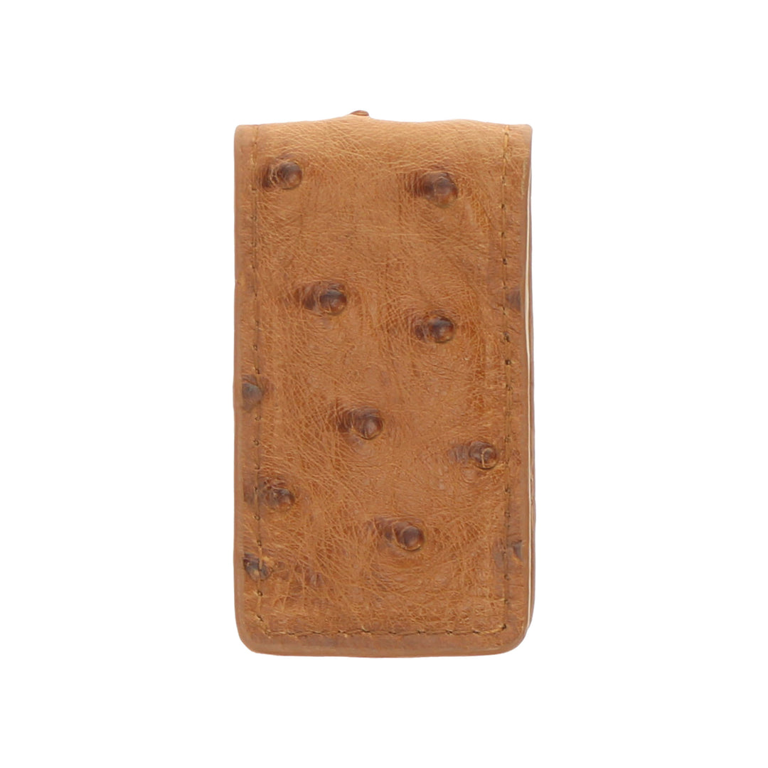 Tan Full Quill Ostrich Money Clip by Vaccari