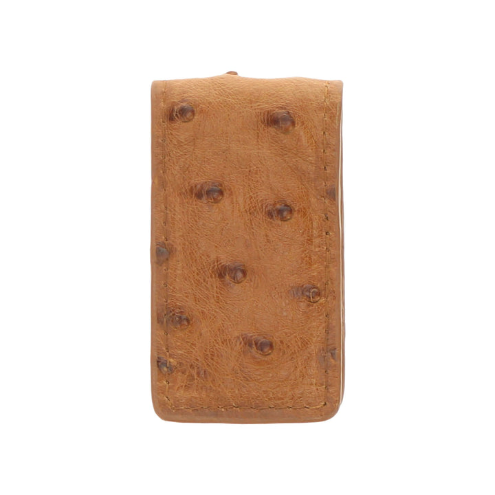 Tan Full Quill Ostrich Money Clip by Vaccari