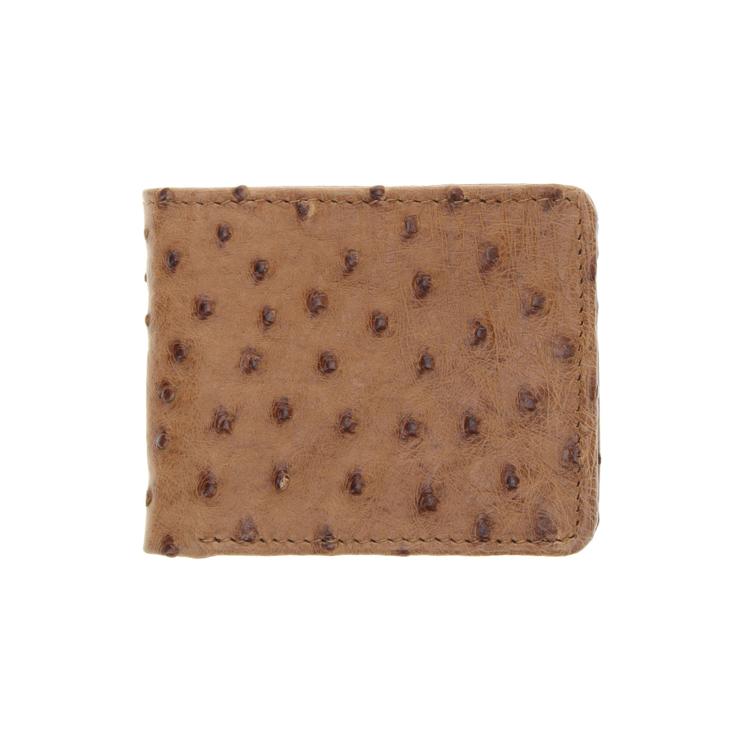 Tan Full Quill Ostrich Billfold Wallet by Vaccari