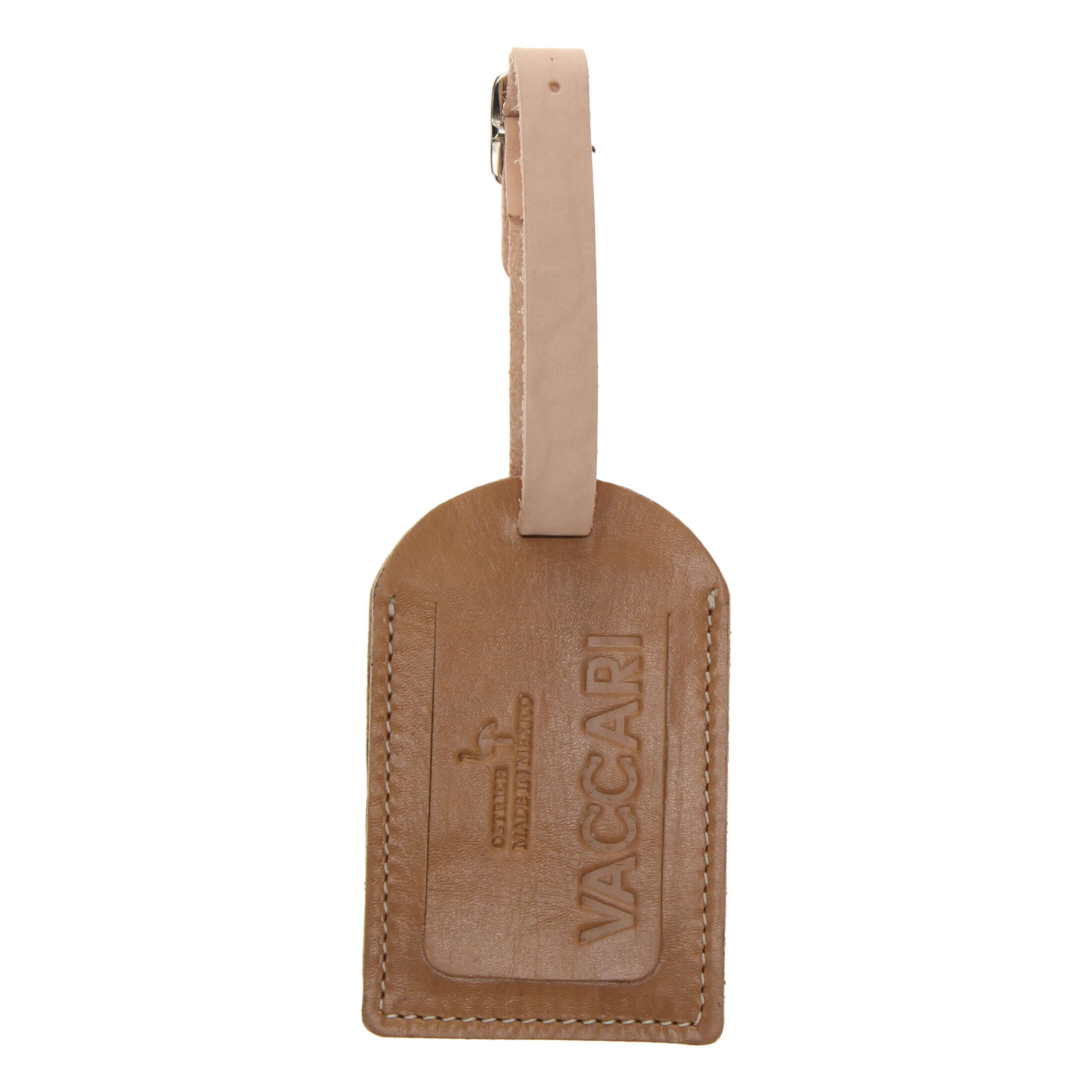 Men's Tan Full Quill Ostrich Luggage Tag | Vaccari Boots