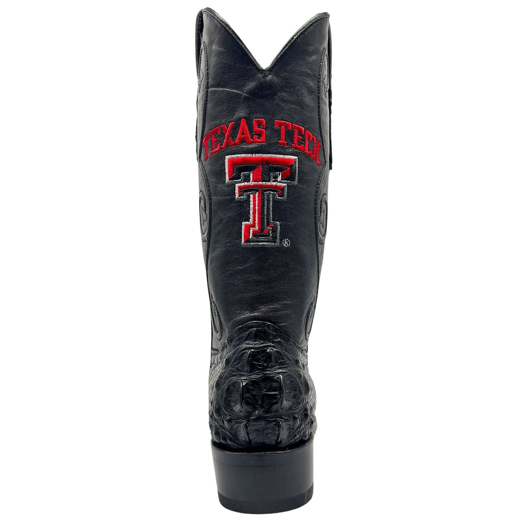 Men's Texas Tech University Red Raiders Black Hornback American Alligator Cowboy Boots David by Vaccari #select-a-toe_jw