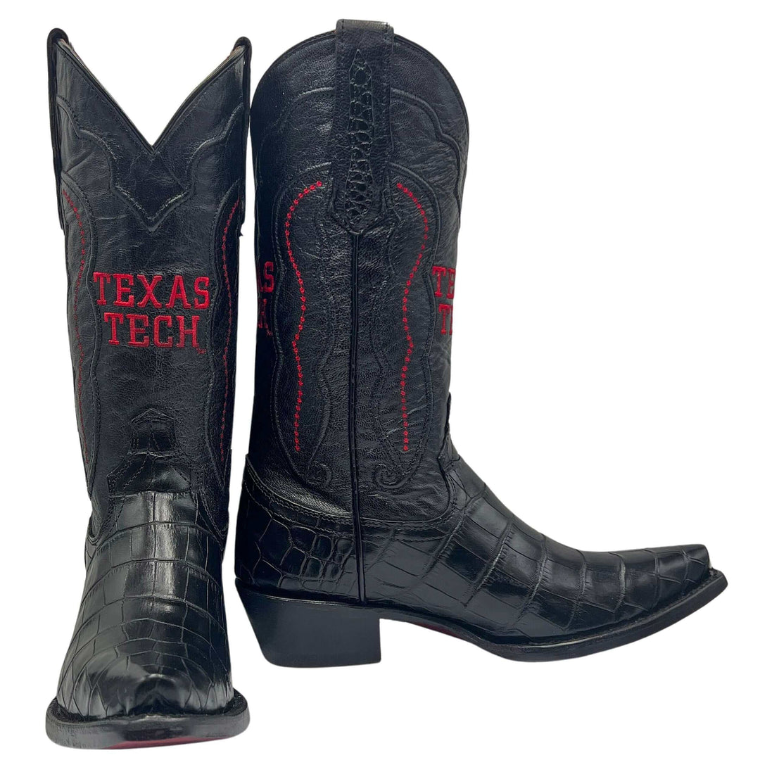 women's texas tech red raiders cowgirl boots black american alligator Olivia by Vaccari