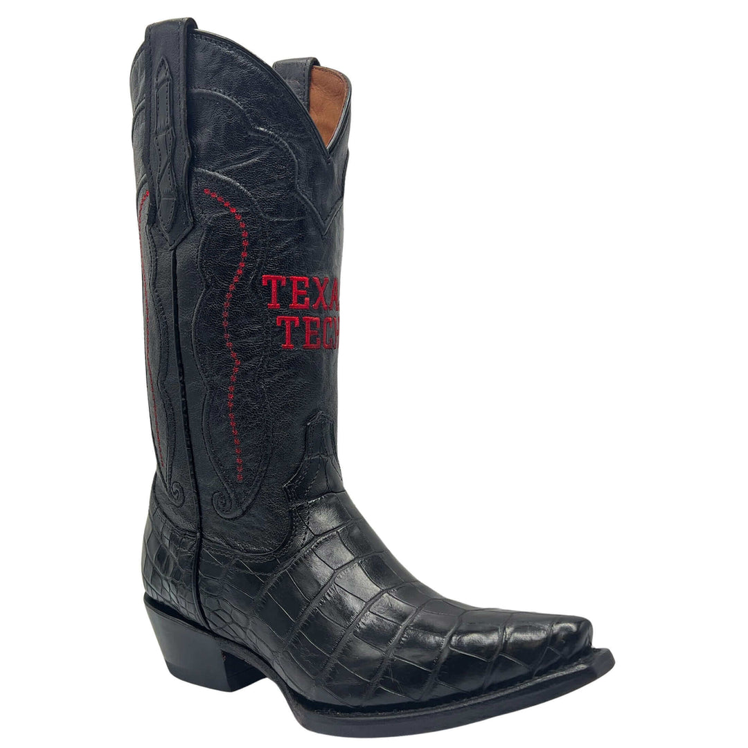 women's texas tech red raiders cowgirl boots black american alligator Olivia by Vaccari