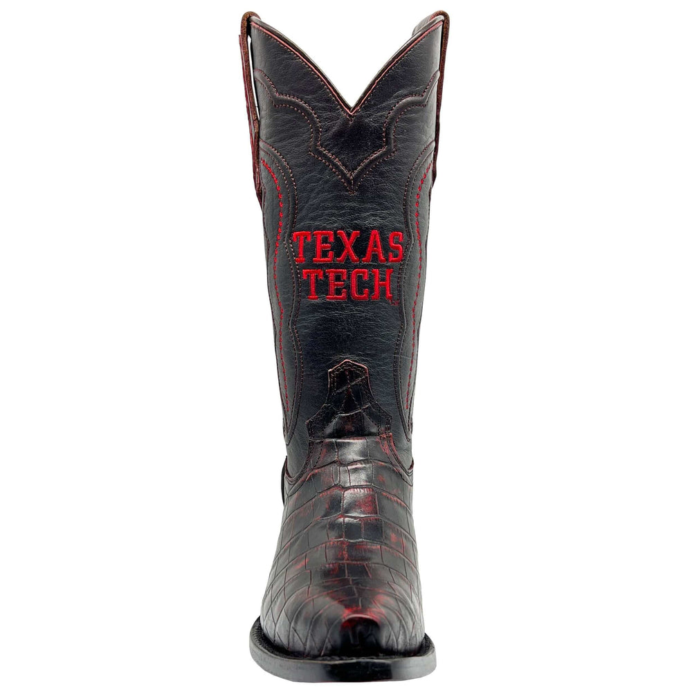 women's texas tech red raiders cowgirl boots black cherry american alligator Olivia by Vaccari