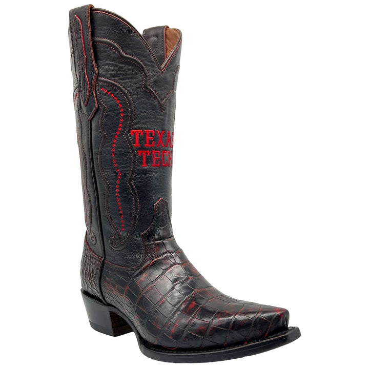 women's texas tech red raiders cowgirl boots black cherry american alligator Olivia by Vaccari