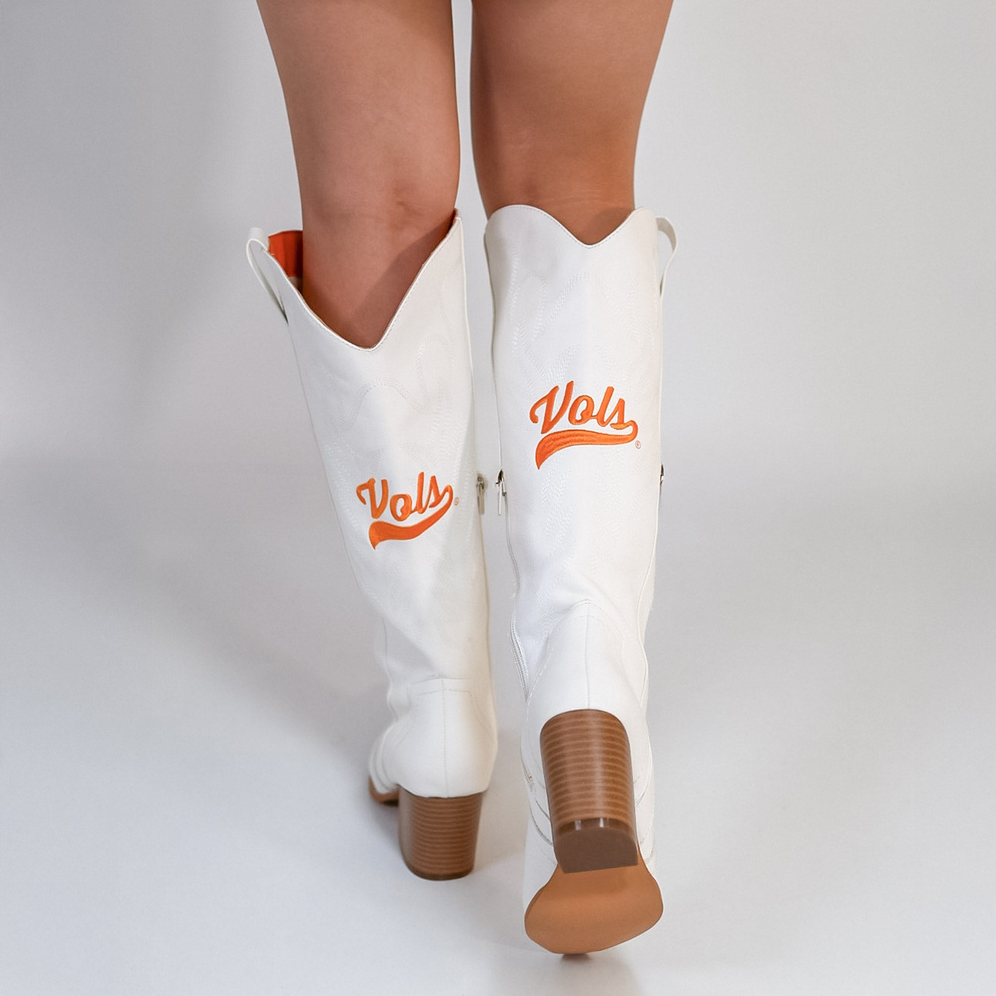 University of Tennessee Blair Tall White Boot By V By Vaccari