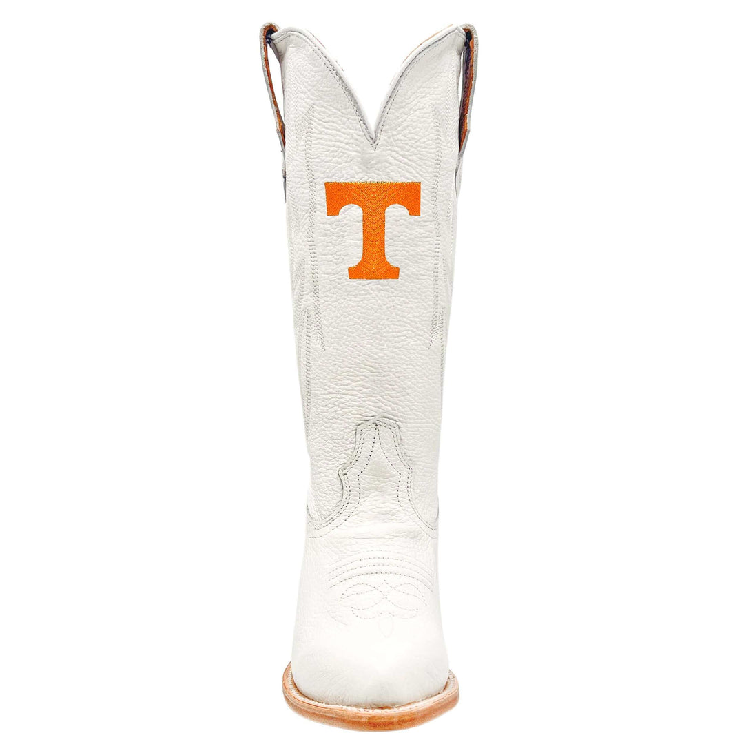 Women's University of Tennessee Volunteers All White Pointed Toe Cowgirl Boots Leighton by Vaccari