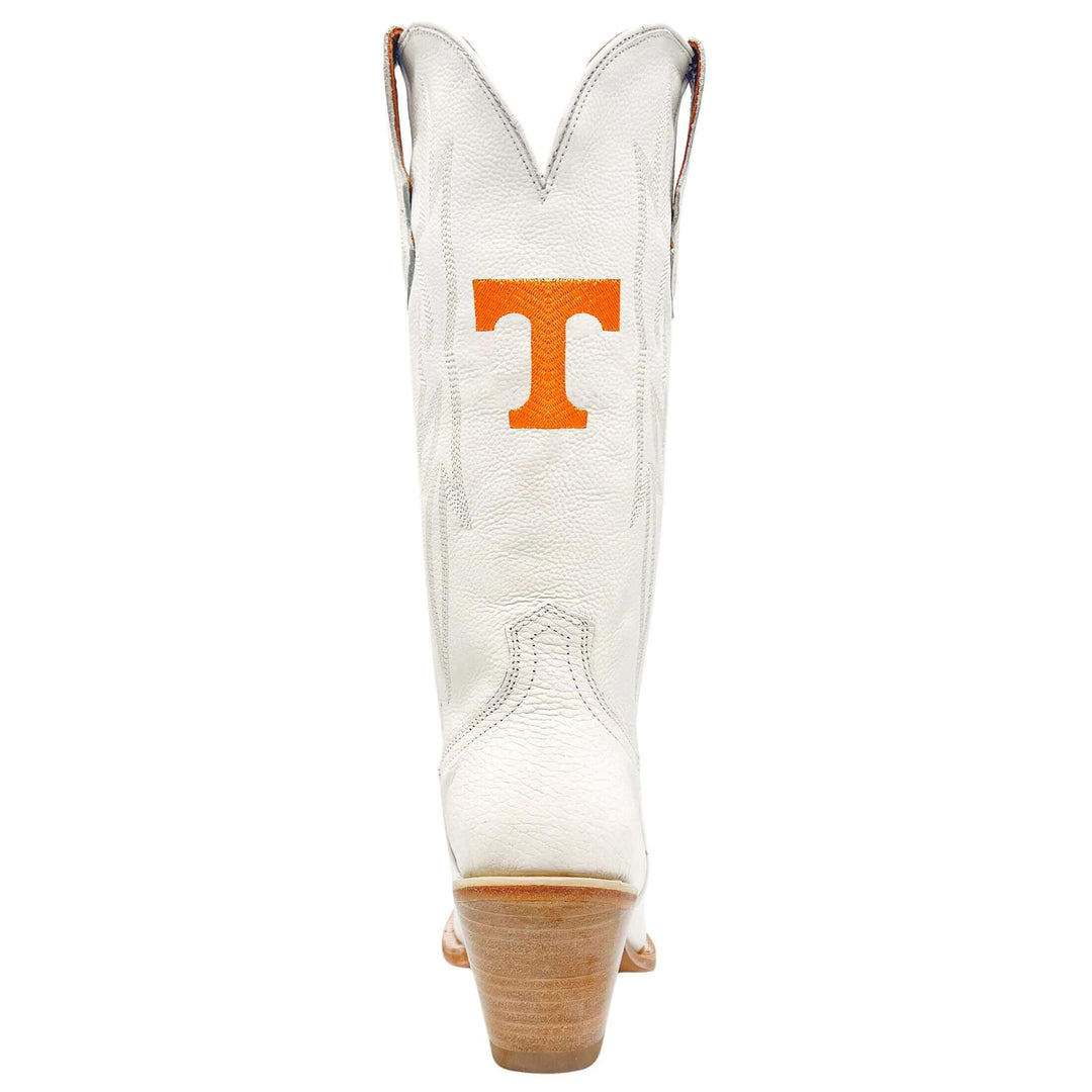 Women's University of Tennessee Volunteers All White Pointed Toe Cowgirl Boots Leighton by Vaccari