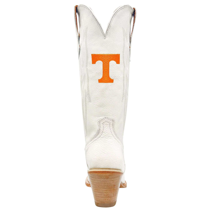 Women's University of Tennessee Volunteers All White Pointed Toe Cowgirl Boots Leighton by Vaccari