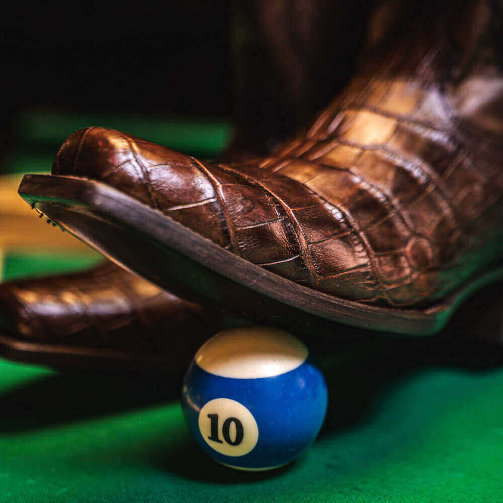 American Alligator Men's Mocha Cowboy Boots Travis by Vaccari Core