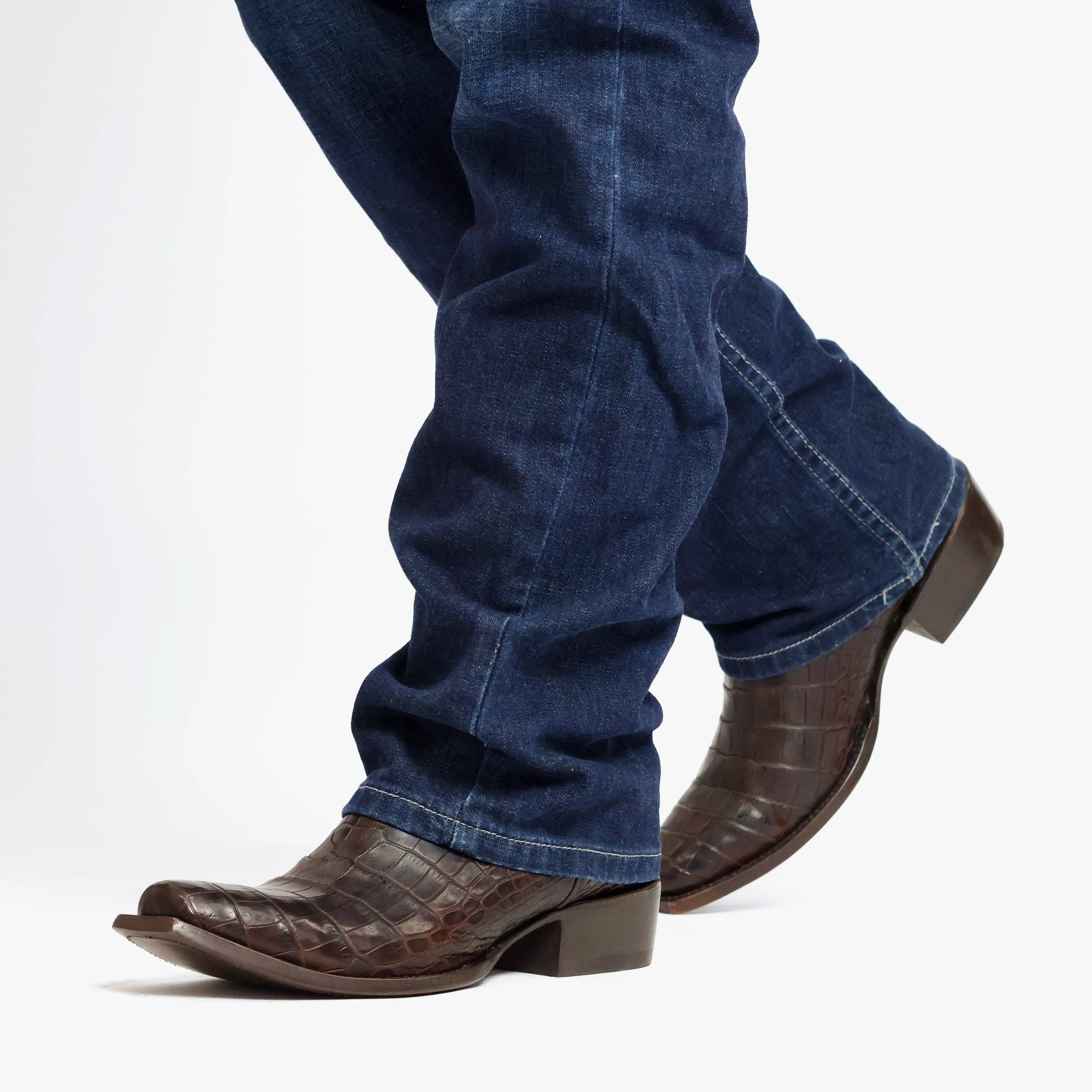 MEN'S AMERICAN ALLIGATOR BELLY MOCHA COWBOY BOOT by Vaccari