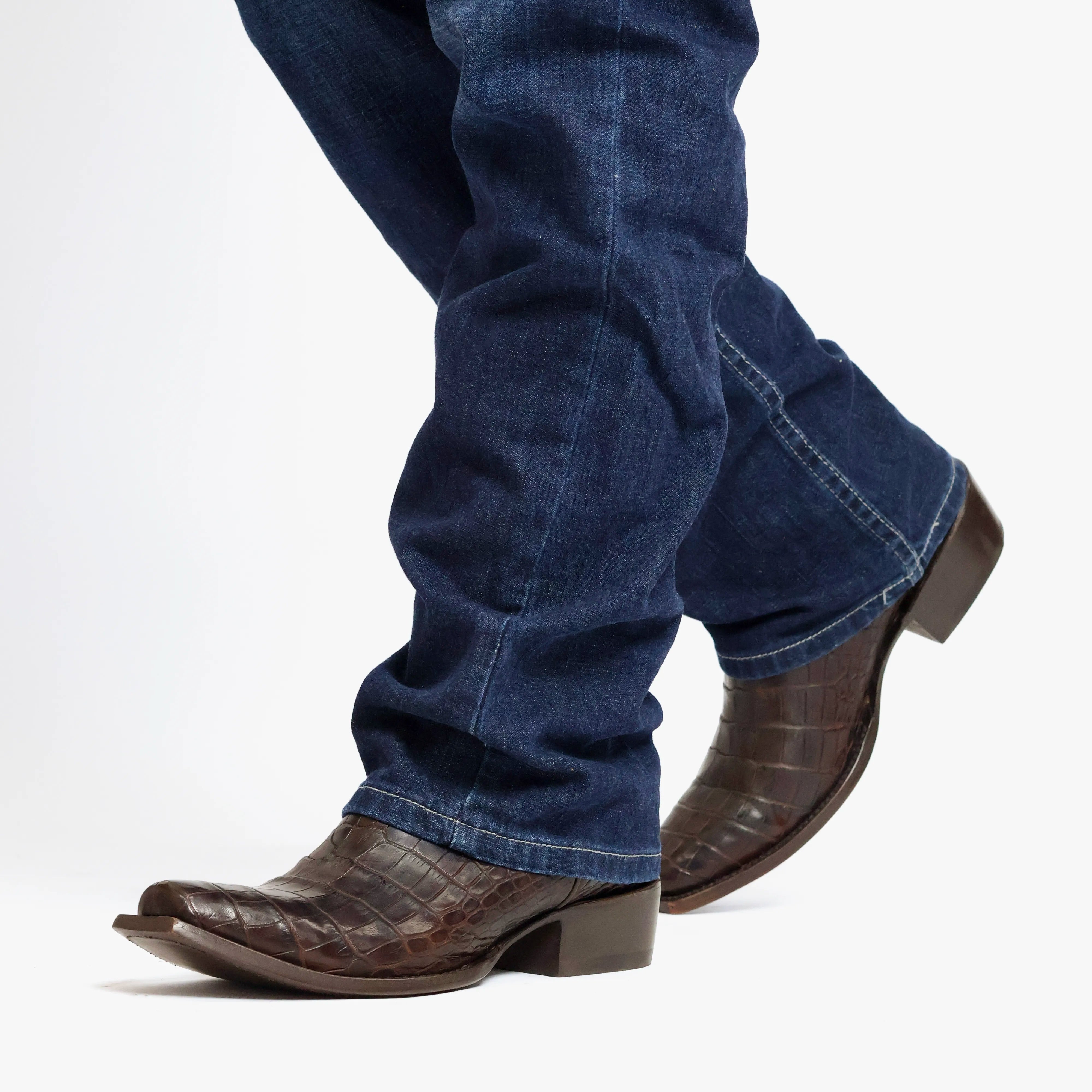 MEN'S AMERICAN ALLIGATOR BELLY MOCHA COWBOY BOOT by Vaccari