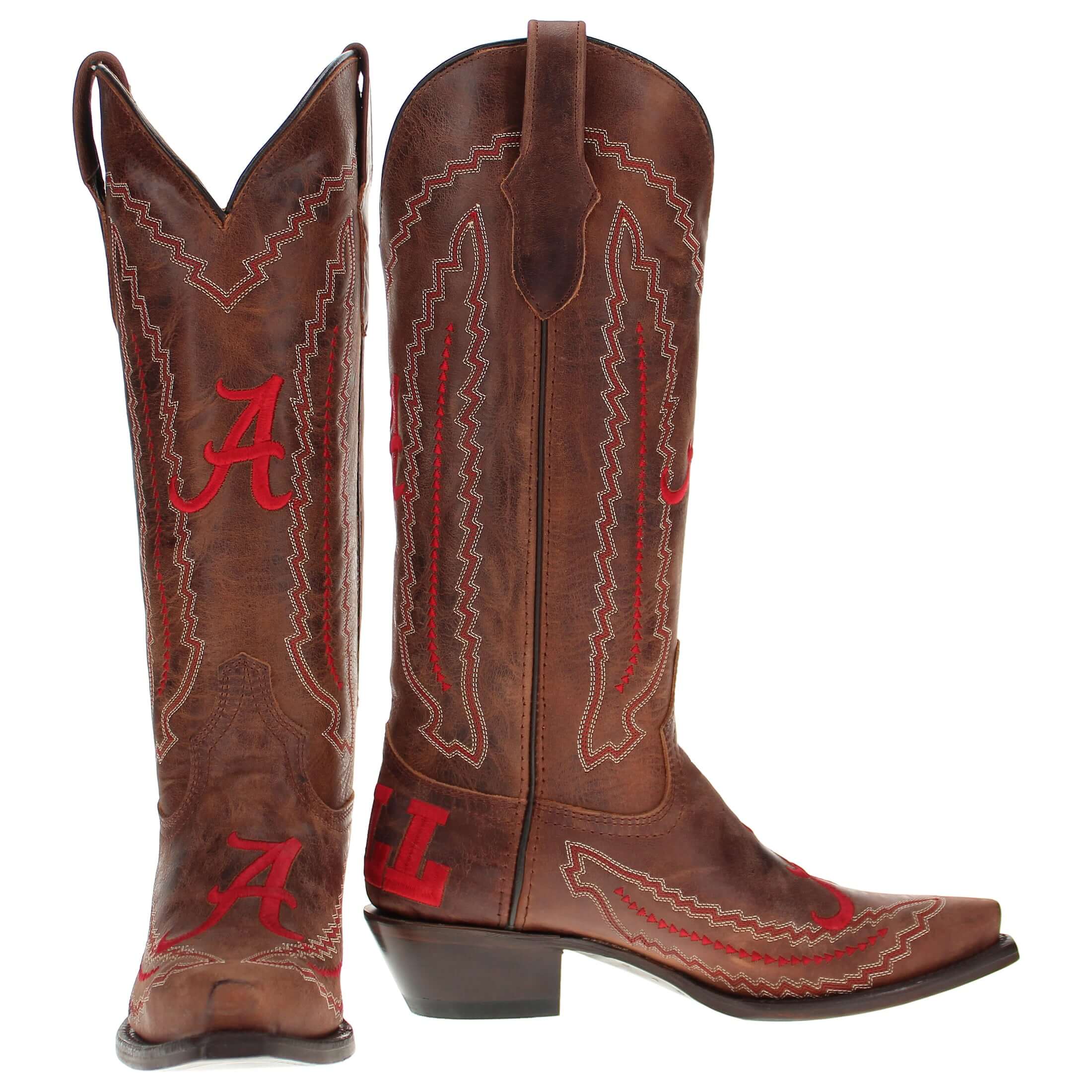 Naomi Women's University of Alabama Brown Cowgirl Boots by Vaccari