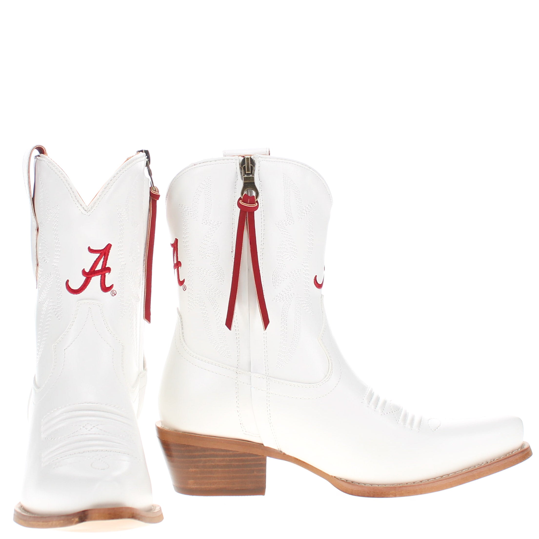 Women's University of Alabama White Cowgirl Boots with Color Tassel Lynn by V by Vaccari
