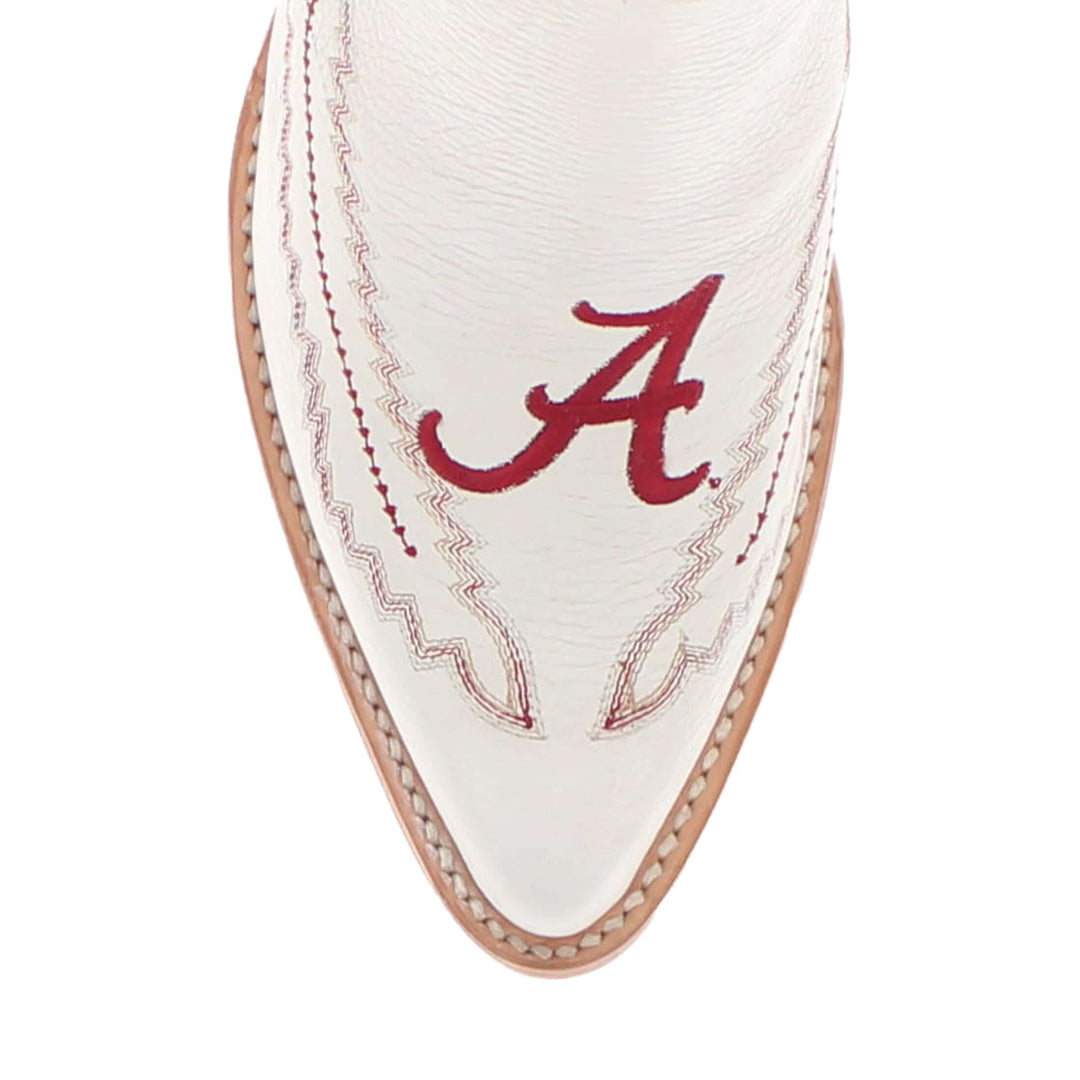 Women's University of Alabama White Pointed Toe Boots by Vaccari