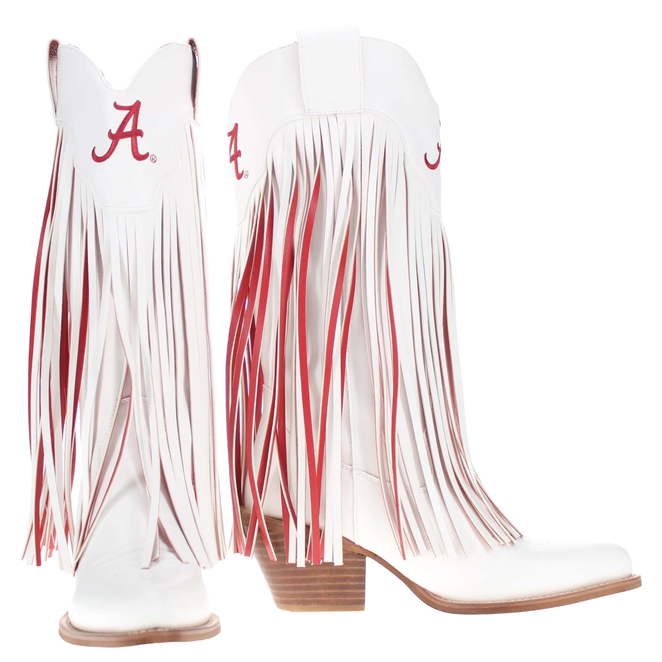 University of Alabama Kacey White Fringe Boot By V By Vaccari