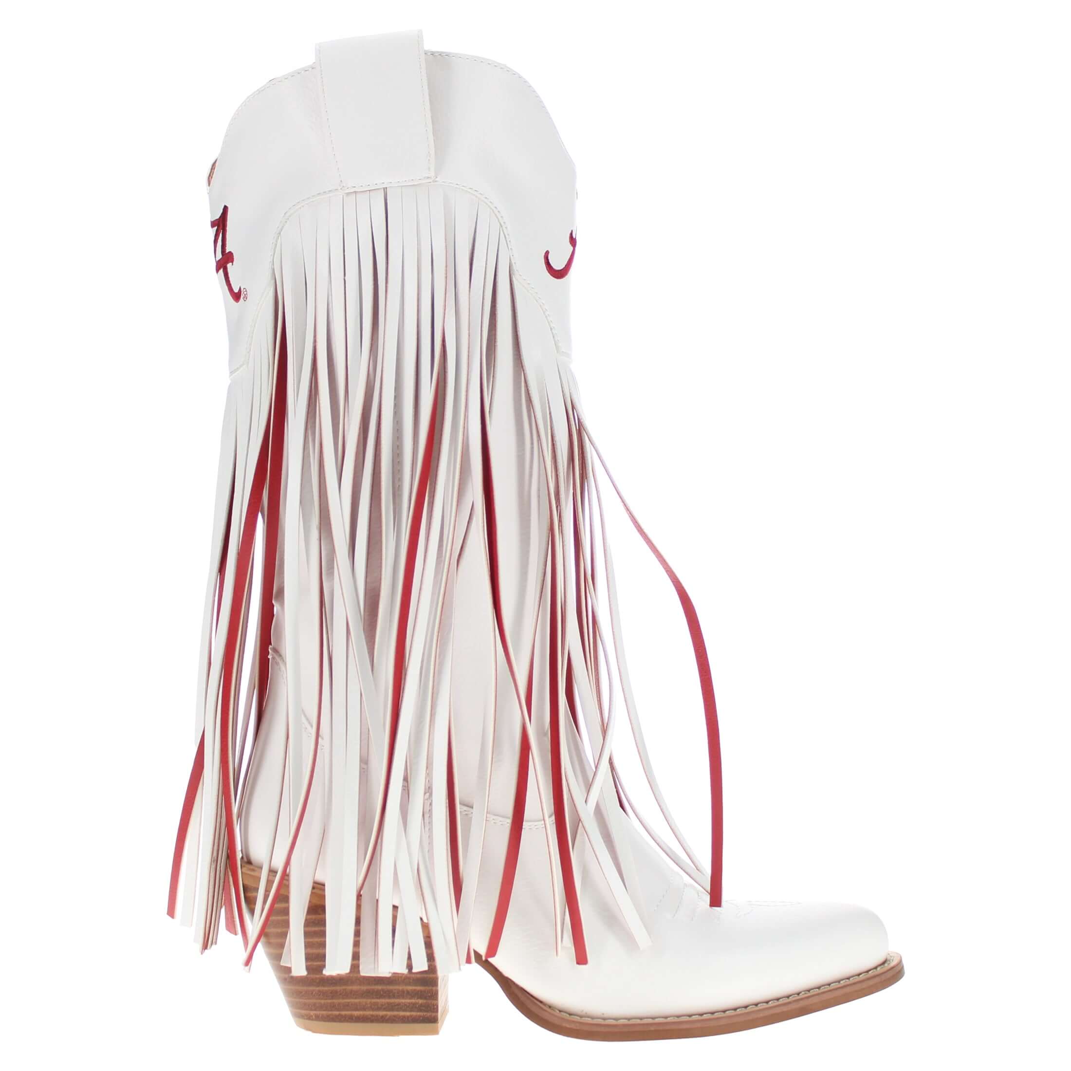 University of Alabama Kacey White Fringe Boot By V By Vaccari