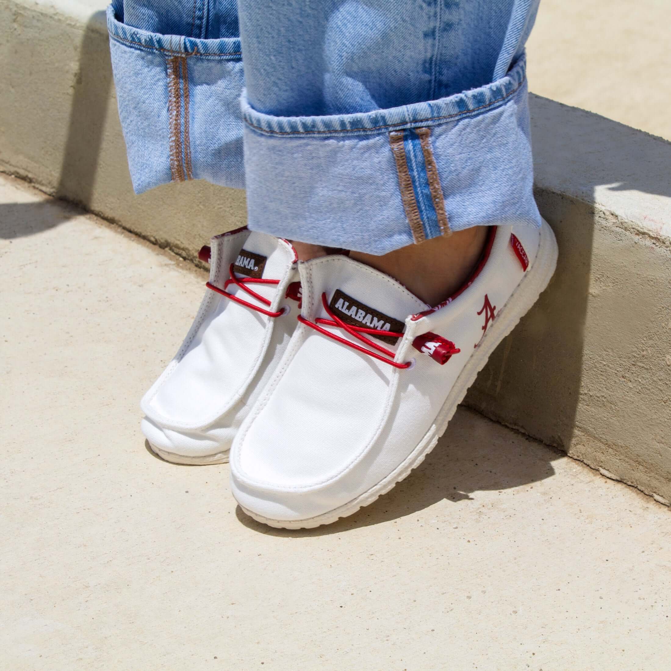 Women's University of Alabama Off White Canvas Shoes by Vaccari